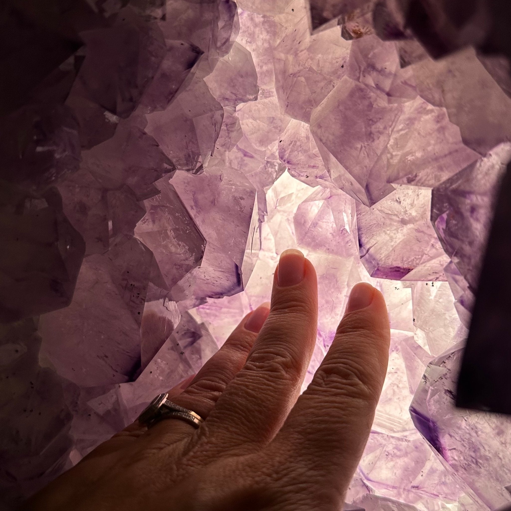 Extra Quality Polished Brazilian Amethyst Cathedral, 87.3 lbs & 17.75" tall Model #5602-0009 by Brazil Gems - Brazil GemsBrazil GemsExtra Quality Polished Brazilian Amethyst Cathedral, 87.3 lbs & 17.75" tall Model #5602-0009 by Brazil GemsPolished Cathedrals5602-0009