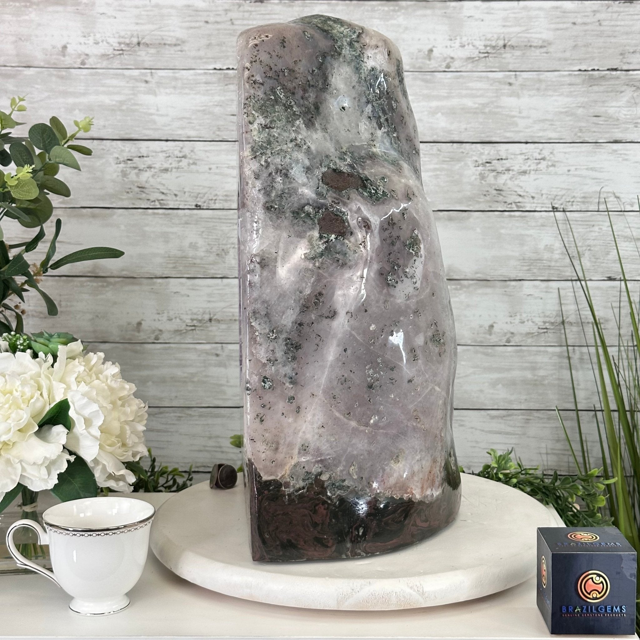 Extra Quality Polished Brazilian Amethyst Cathedral, 87.3 lbs & 17.75" tall Model #5602-0009 by Brazil Gems - Brazil GemsBrazil GemsExtra Quality Polished Brazilian Amethyst Cathedral, 87.3 lbs & 17.75" tall Model #5602-0009 by Brazil GemsPolished Cathedrals5602-0009