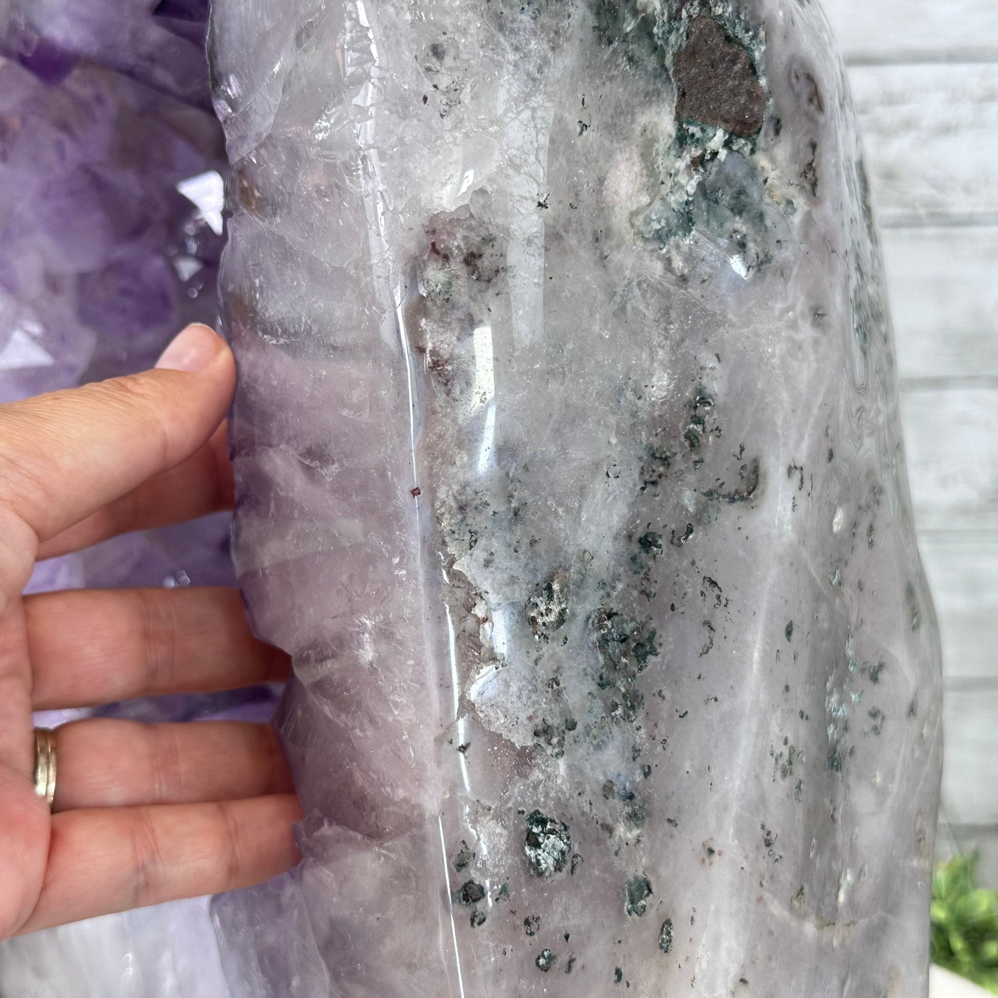 Extra Quality Polished Brazilian Amethyst Cathedral, 87.3 lbs & 17.75" tall Model #5602-0009 by Brazil Gems - Brazil GemsBrazil GemsExtra Quality Polished Brazilian Amethyst Cathedral, 87.3 lbs & 17.75" tall Model #5602-0009 by Brazil GemsPolished Cathedrals5602-0009