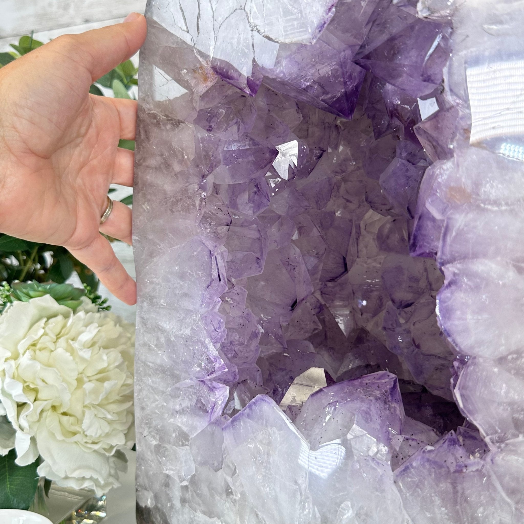 Extra Quality Polished Brazilian Amethyst Cathedral, 87.3 lbs & 17.75" tall Model #5602-0009 by Brazil Gems - Brazil GemsBrazil GemsExtra Quality Polished Brazilian Amethyst Cathedral, 87.3 lbs & 17.75" tall Model #5602-0009 by Brazil GemsPolished Cathedrals5602-0009