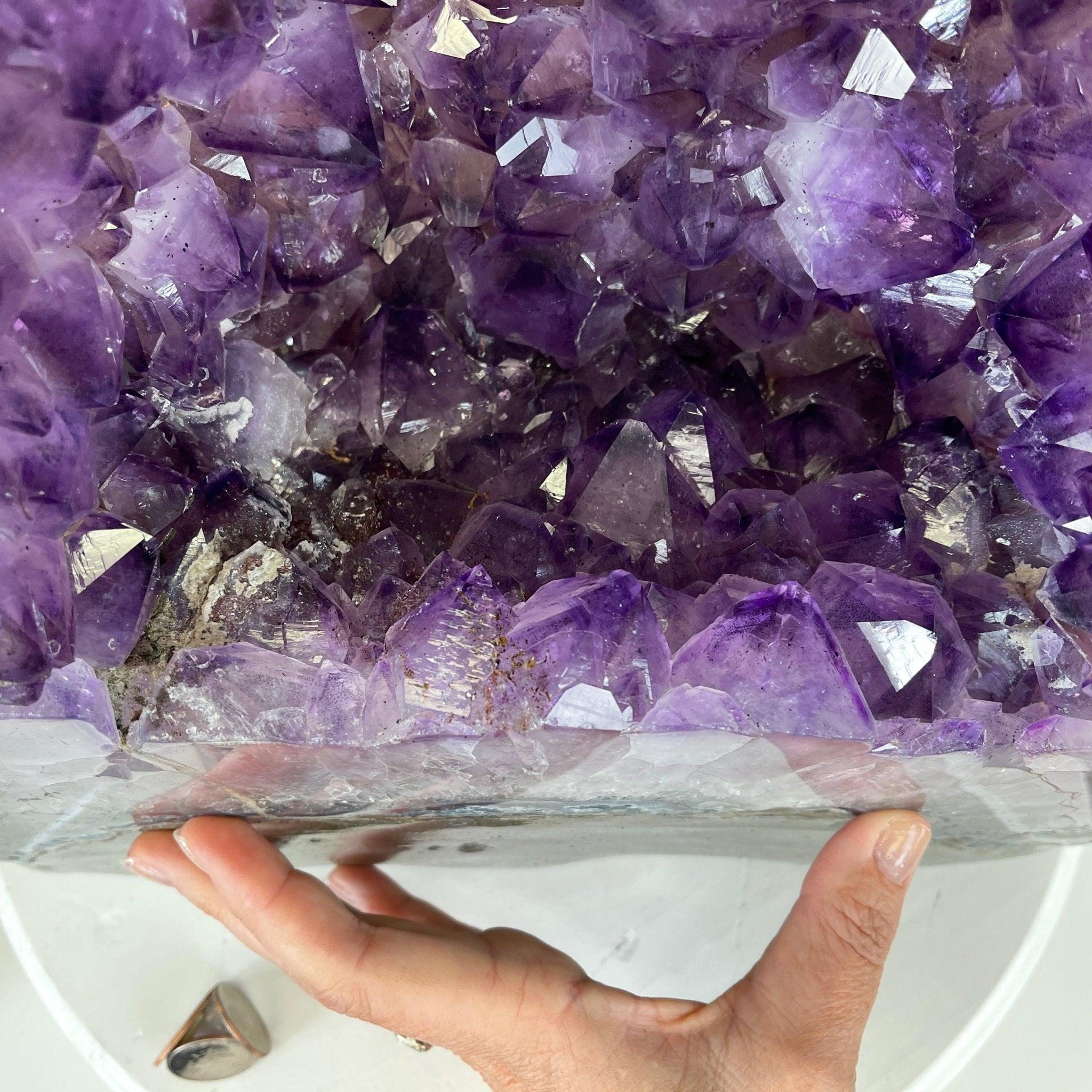 Extra Quality Polished Brazilian Amethyst Cathedral, 93.4 lbs & 26.75" tall Model #5602-0138 by Brazil Gems - Brazil GemsBrazil GemsExtra Quality Polished Brazilian Amethyst Cathedral, 93.4 lbs & 26.75" tall Model #5602-0138 by Brazil GemsPolished Cathedrals5602-0138
