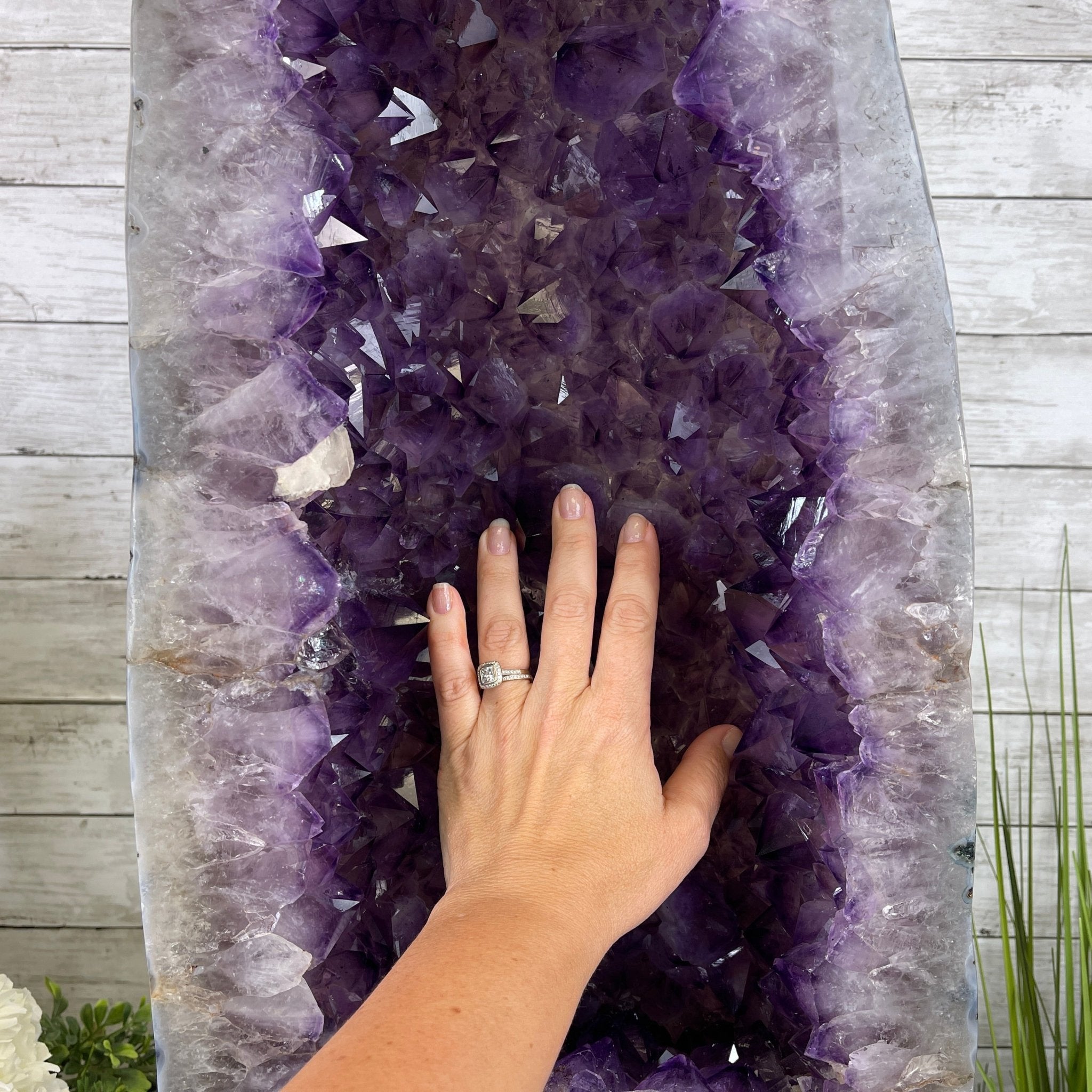 Extra Quality Polished Brazilian Amethyst Cathedral, 93.4 lbs & 26.75" tall Model #5602-0138 by Brazil Gems - Brazil GemsBrazil GemsExtra Quality Polished Brazilian Amethyst Cathedral, 93.4 lbs & 26.75" tall Model #5602-0138 by Brazil GemsPolished Cathedrals5602-0138