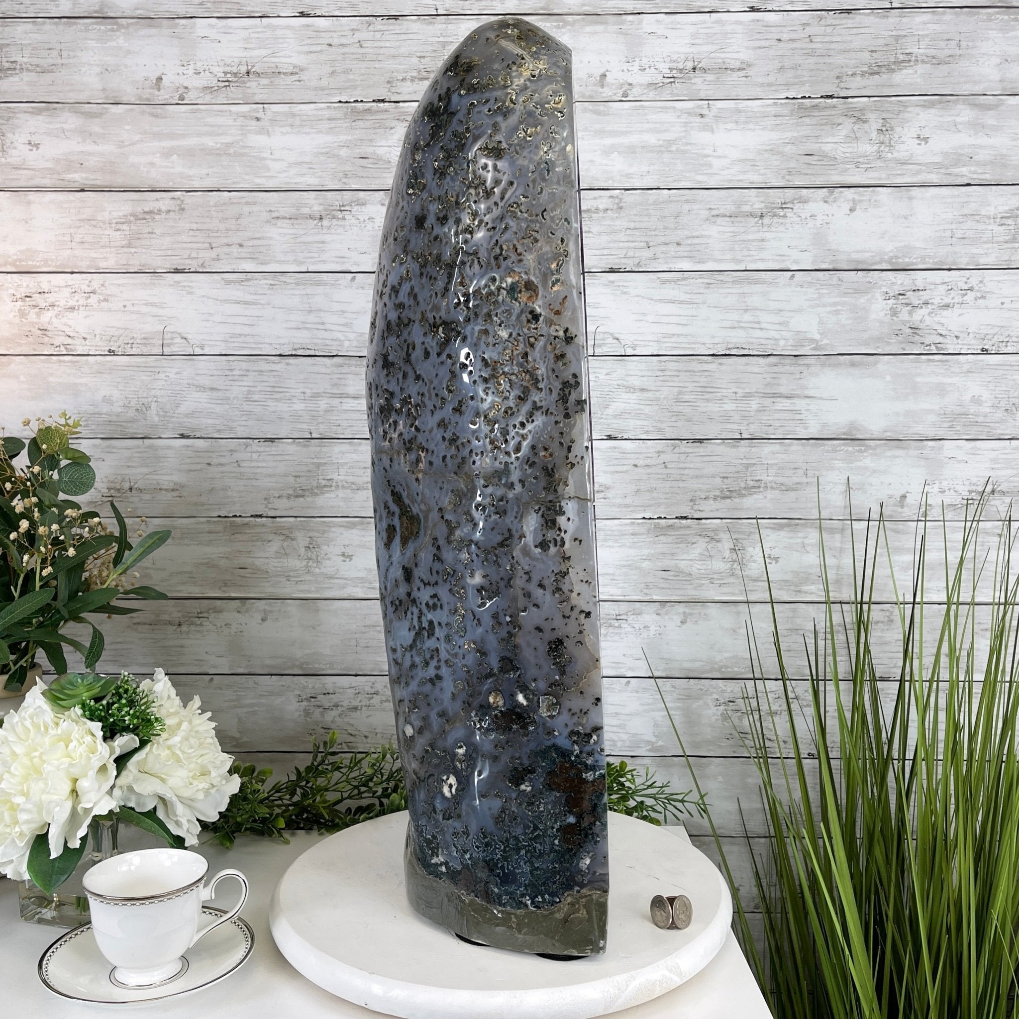Extra Quality Polished Brazilian Amethyst Cathedral, 93.4 lbs & 26.75" tall Model #5602-0138 by Brazil Gems - Brazil GemsBrazil GemsExtra Quality Polished Brazilian Amethyst Cathedral, 93.4 lbs & 26.75" tall Model #5602-0138 by Brazil GemsPolished Cathedrals5602-0138