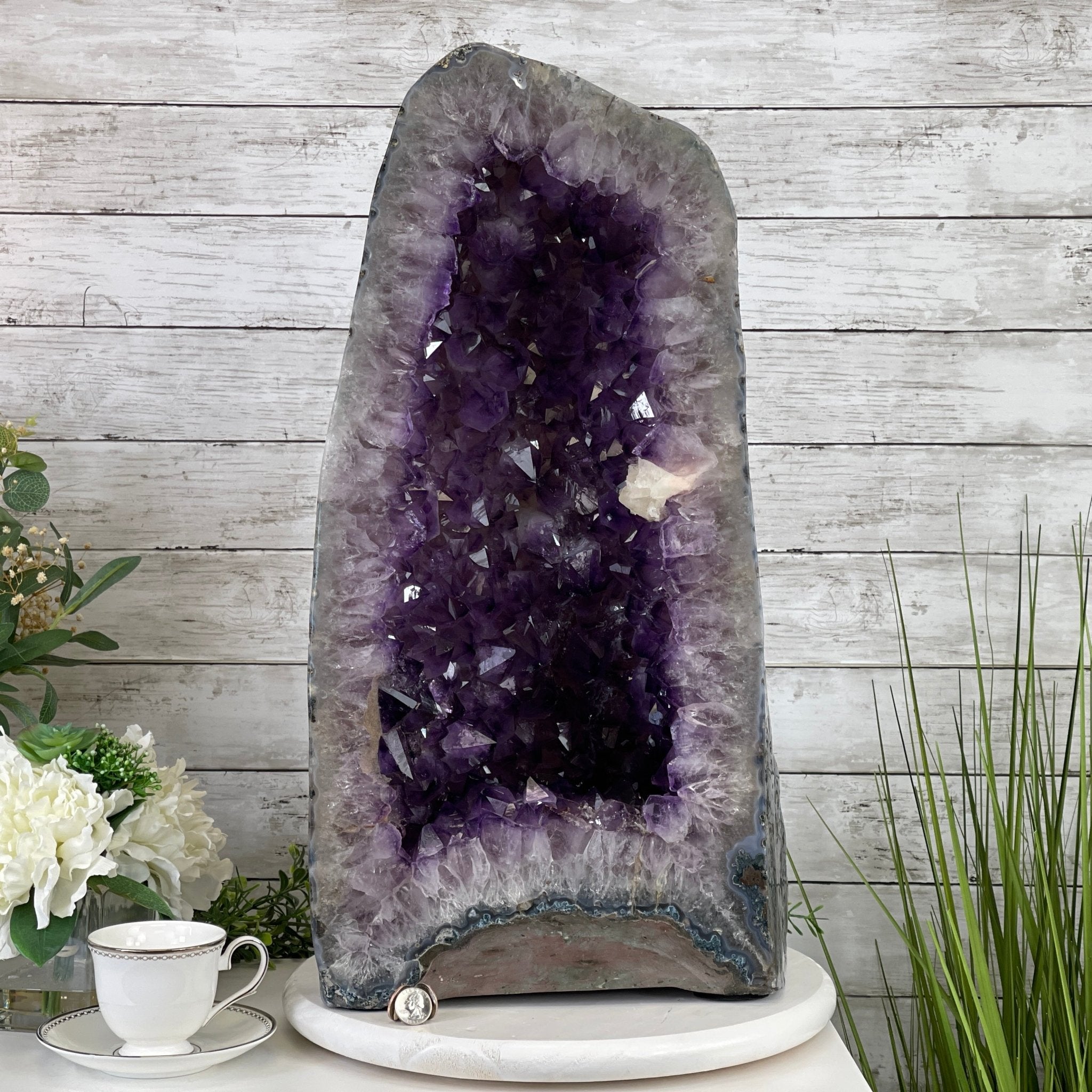 Extra Quality Polished Brazilian Amethyst Cathedral, 95.2 lbs & 24.6" tall Model #5602-0139 by Brazil Gems - Brazil GemsBrazil GemsExtra Quality Polished Brazilian Amethyst Cathedral, 95.2 lbs & 24.6" tall Model #5602-0139 by Brazil GemsPolished Cathedrals5602-0139