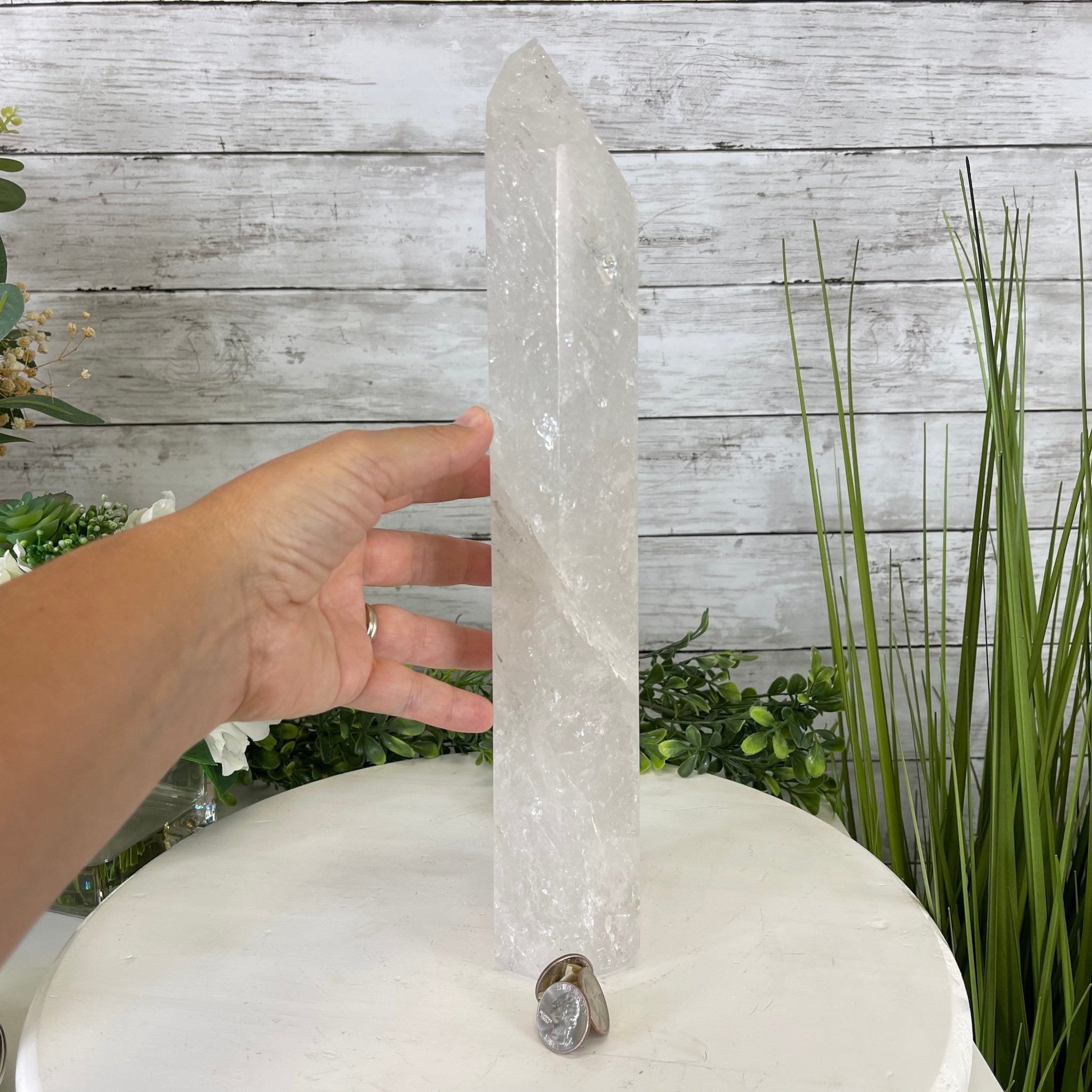 Extra Quality Polished Clear Quartz Point 13.75" Tall Model #3103CLRQ-010 by Brazil Gems - Brazil GemsBrazil GemsExtra Quality Polished Clear Quartz Point 13.75" Tall Model #3103CLRQ-010 by Brazil GemsCrystal Points3106CQ-010
