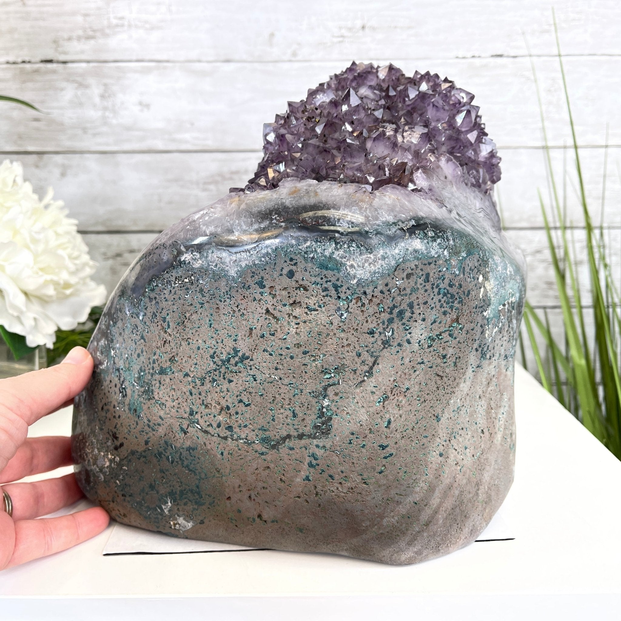 Extra Quality Unique Uruguayan Amethyst Geode, 10.25” tall & 55.8 lbs #5520-0008 by Brazil Gems - Brazil GemsBrazil GemsExtra Quality Unique Uruguayan Amethyst Geode, 10.25” tall & 55.8 lbs #5520-0008 by Brazil GemsClusters: Unique & Freeform5520-0008