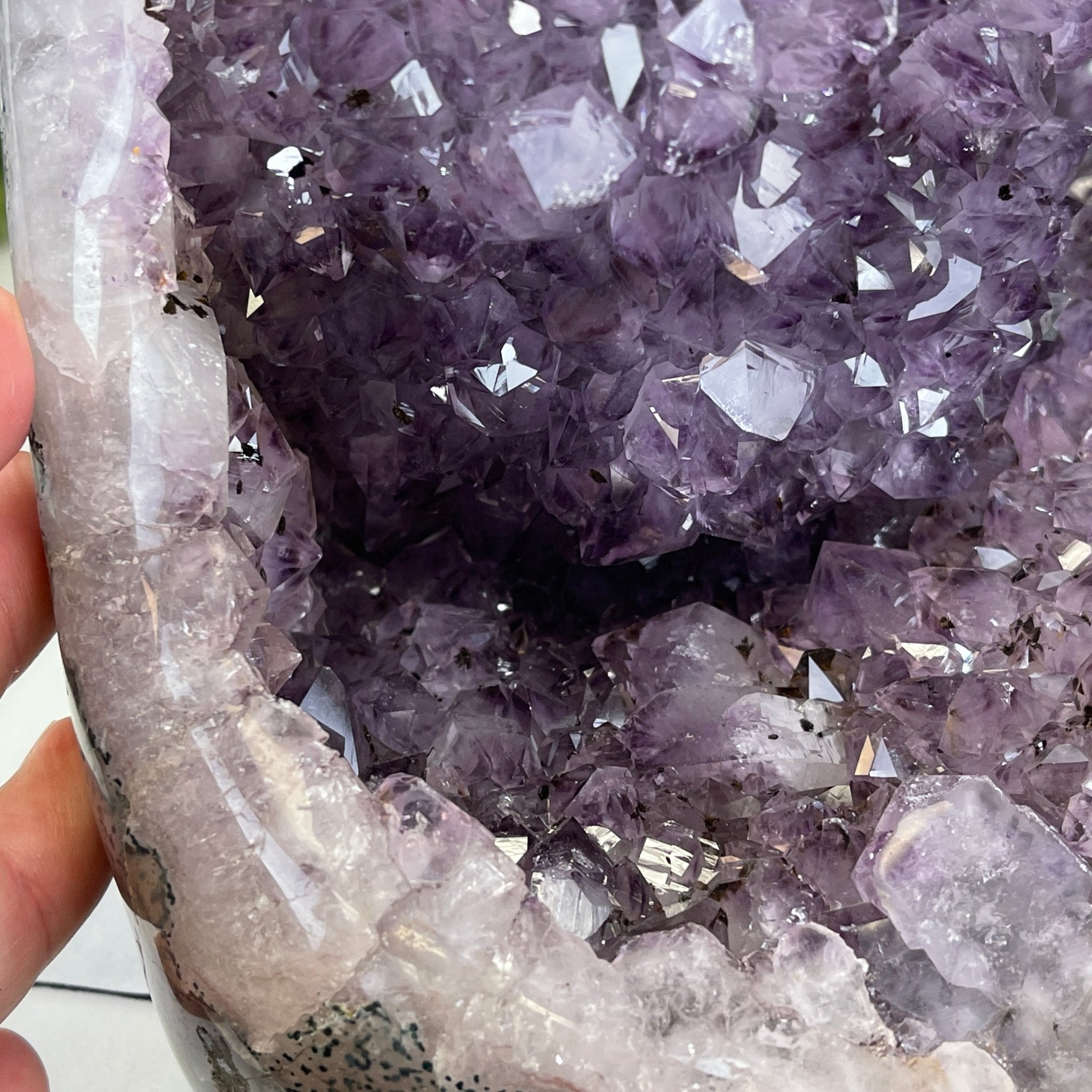Extra Quality Unique Uruguayan Amethyst Geode, 10.25” tall & 55.8 lbs #5520-0008 by Brazil Gems - Brazil GemsBrazil GemsExtra Quality Unique Uruguayan Amethyst Geode, 10.25” tall & 55.8 lbs #5520-0008 by Brazil GemsClusters: Unique & Freeform5520-0008