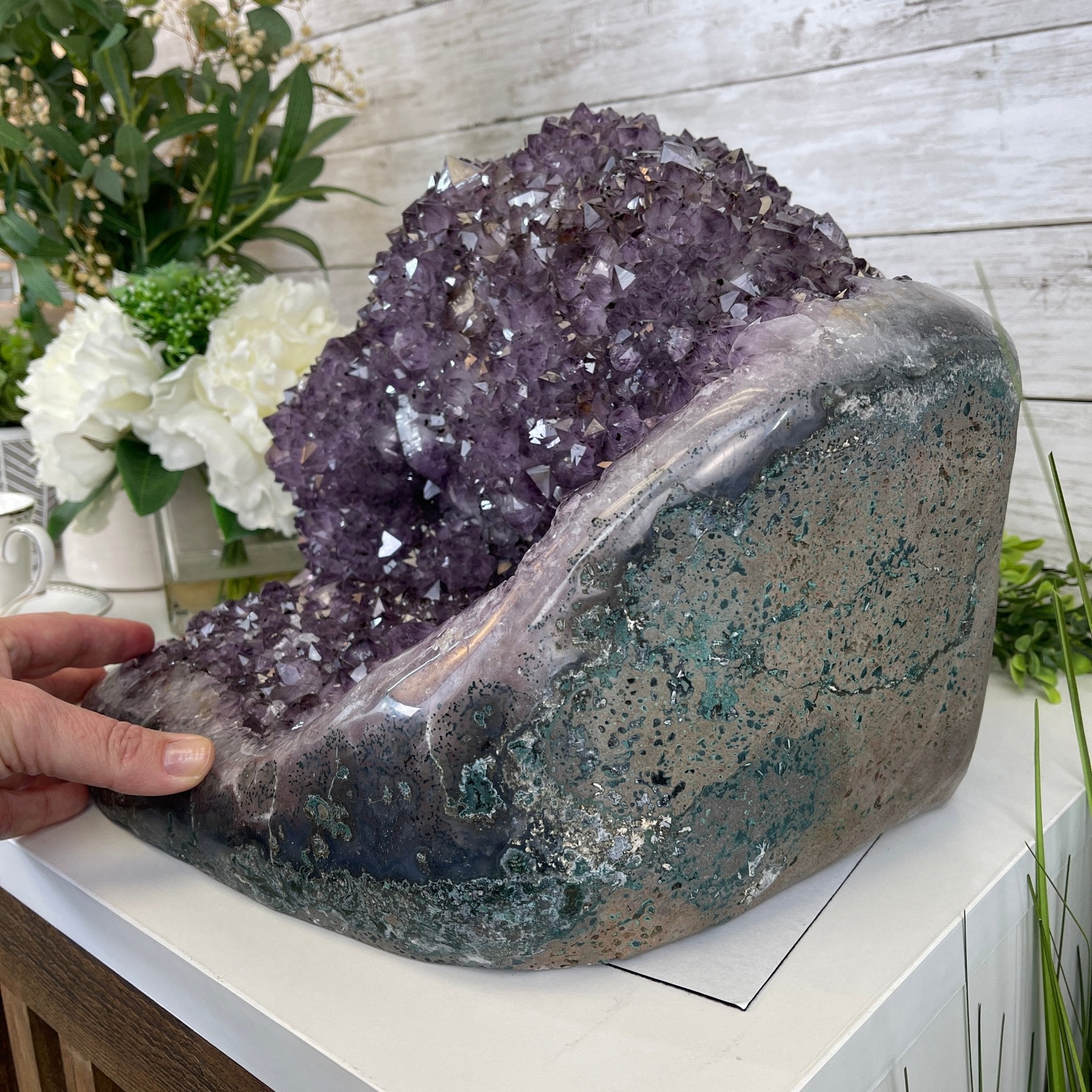 Extra Quality Unique Uruguayan Amethyst Geode, 10.25” tall & 55.8 lbs #5520-0008 by Brazil Gems - Brazil GemsBrazil GemsExtra Quality Unique Uruguayan Amethyst Geode, 10.25” tall & 55.8 lbs #5520-0008 by Brazil GemsClusters: Unique & Freeform5520-0008