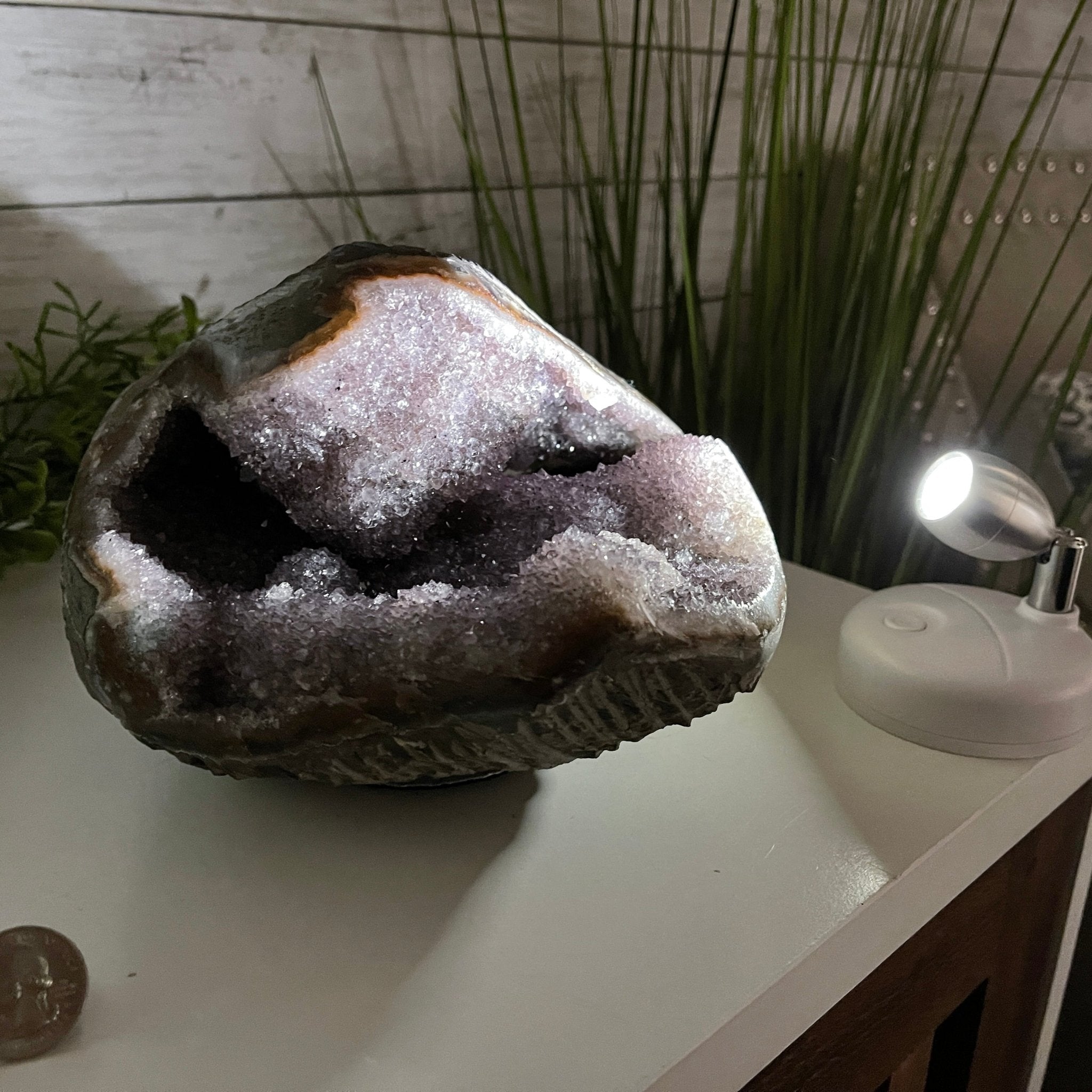 Extra Quality Unique Uruguayan Amethyst Geode, 4.75” tall & 10.7 lbs #5520-0002 by Brazil Gems - Brazil GemsBrazil GemsExtra Quality Unique Uruguayan Amethyst Geode, 4.75” tall & 10.7 lbs #5520-0002 by Brazil GemsClusters: Unique & Freeform5520-0002