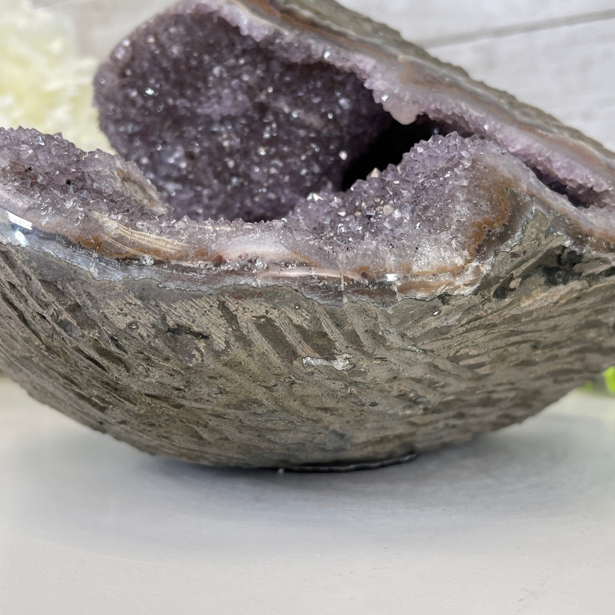Extra Quality Unique Uruguayan Amethyst Geode, 4.75” tall & 10.7 lbs #5520-0002 by Brazil Gems - Brazil GemsBrazil GemsExtra Quality Unique Uruguayan Amethyst Geode, 4.75” tall & 10.7 lbs #5520-0002 by Brazil GemsClusters: Unique & Freeform5520-0002