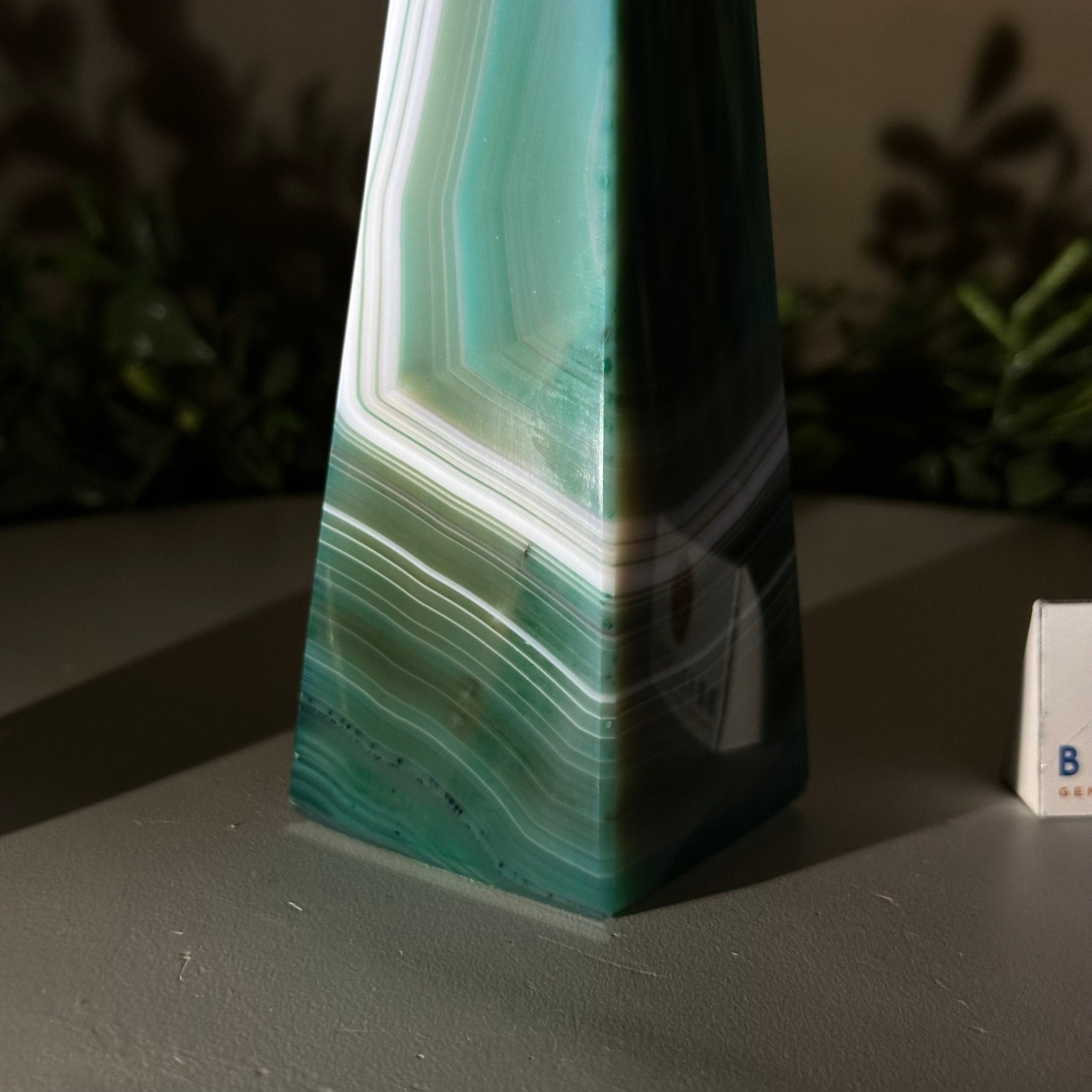 Green Agate 4 - Sided Obelisk Tower, 6.9" Tall #3104GR - 004 - Brazil GemsBrazil GemsGreen Agate 4 - Sided Obelisk Tower, 6.9" Tall #3104GR - 004Obelisks3104GR - 004
