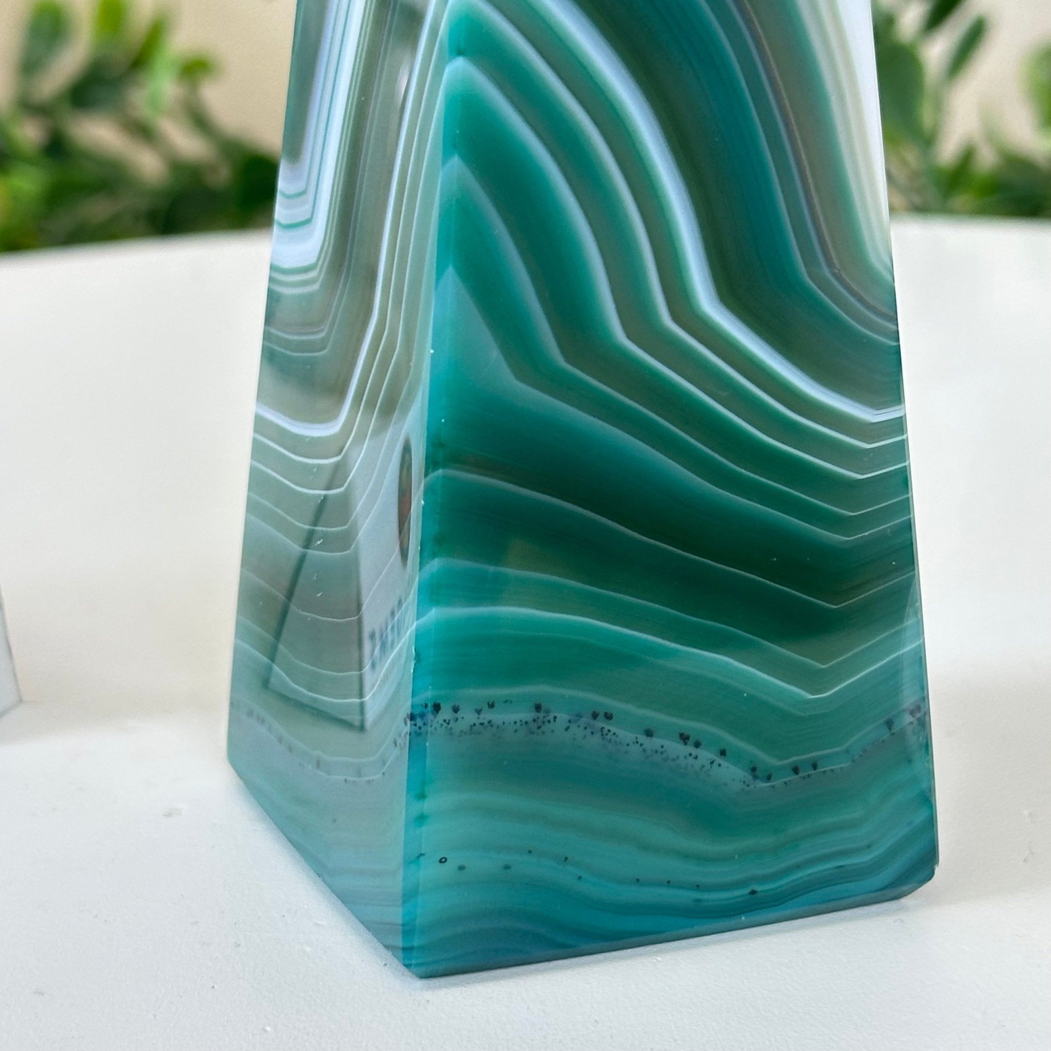 Green Agate 4 - Sided Obelisk Tower, 6.9" Tall #3104GR - 004 - Brazil GemsBrazil GemsGreen Agate 4 - Sided Obelisk Tower, 6.9" Tall #3104GR - 004Obelisks3104GR - 004