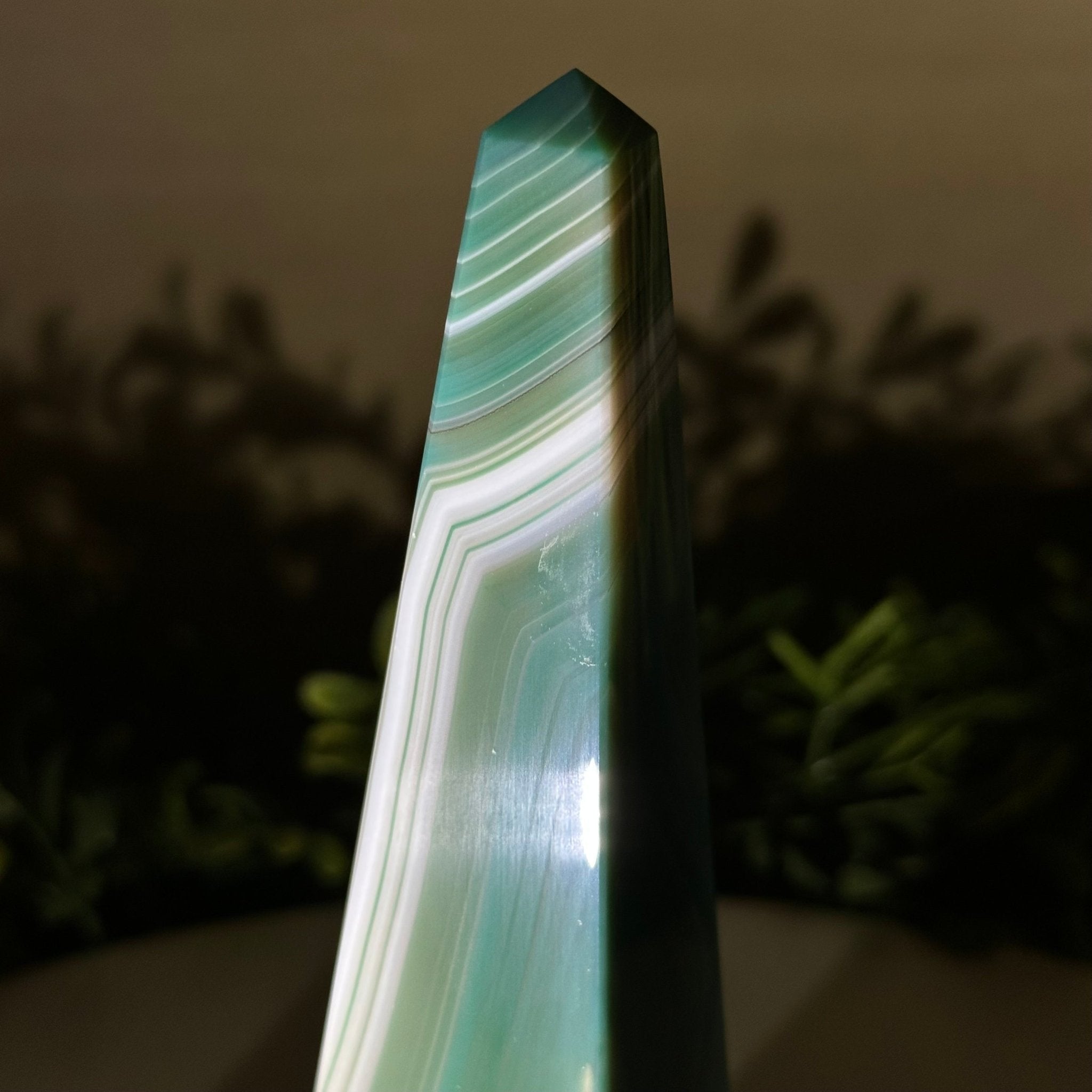 Green Agate 4 - Sided Obelisk Tower, 6.9" Tall #3104GR - 004 - Brazil GemsBrazil GemsGreen Agate 4 - Sided Obelisk Tower, 6.9" Tall #3104GR - 004Obelisks3104GR - 004