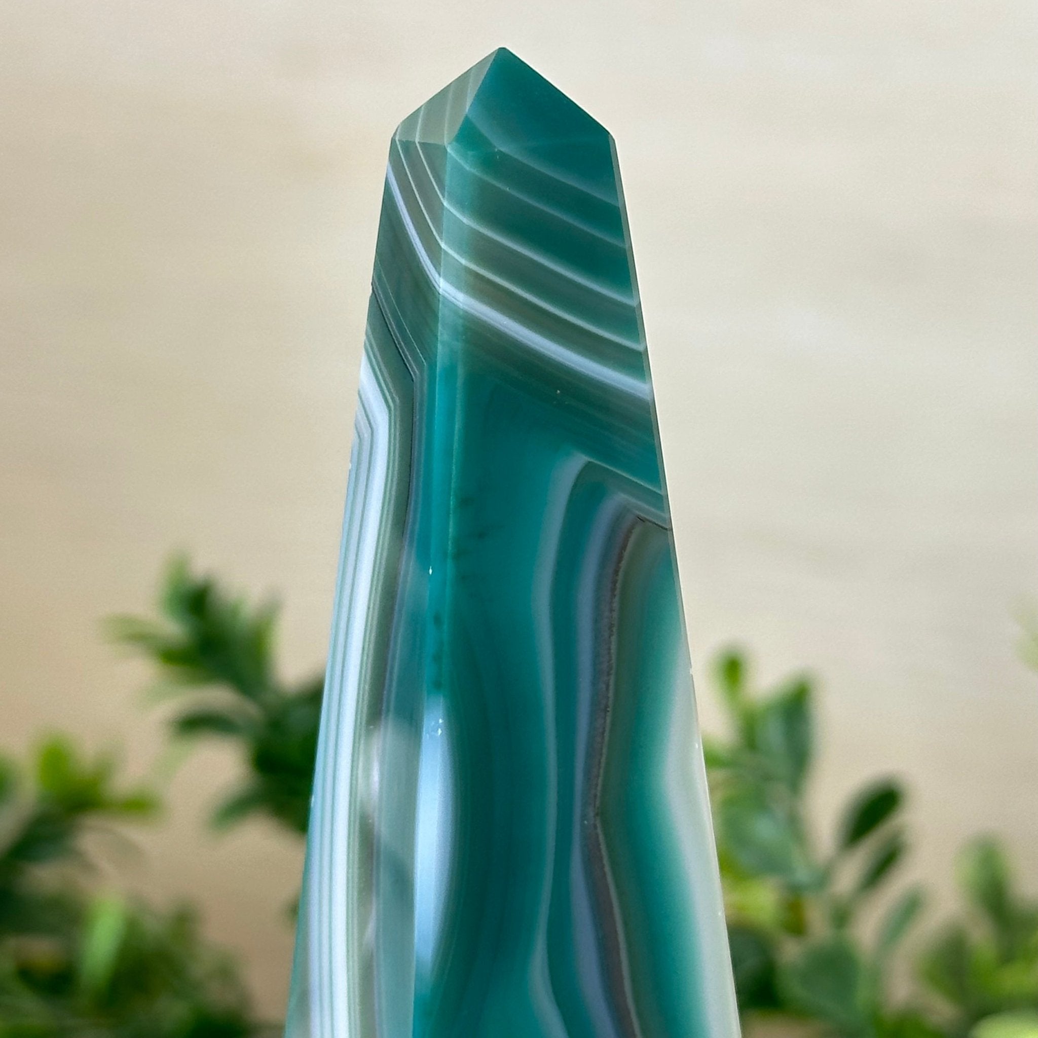 Green Agate 4 - Sided Obelisk Tower, 6.9" Tall #3104GR - 004 - Brazil GemsBrazil GemsGreen Agate 4 - Sided Obelisk Tower, 6.9" Tall #3104GR - 004Obelisks3104GR - 004