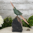 Green Quartz Crystal Cockatoo Figurine on a Amethyst Cluster Base Model #3005-GQCAM-032 by Brazil Gems - Brazil GemsBrazil GemsGreen Quartz Crystal Cockatoo Figurine on a Amethyst Cluster Base Model #3005-GQCAM-032 by Brazil GemsCrystal Birds3005-GQCAM-032