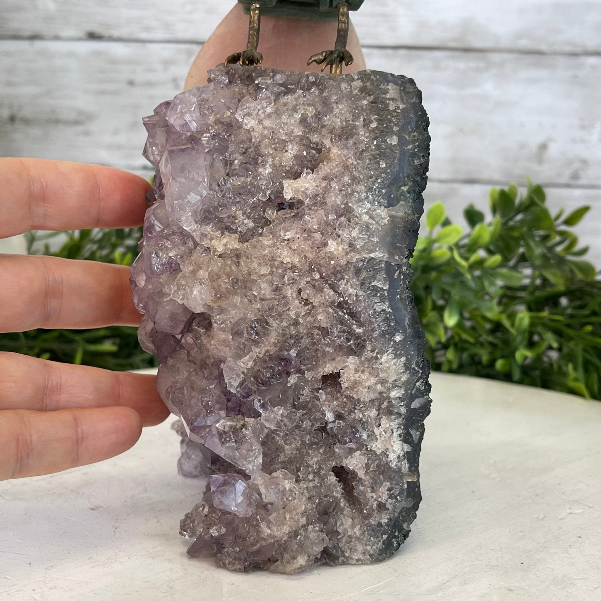 Green Quartz Crystal Cockatoo Figurine on a Amethyst Cluster Base Model #3005-GQCAM-032 by Brazil Gems - Brazil GemsBrazil GemsGreen Quartz Crystal Cockatoo Figurine on a Amethyst Cluster Base Model #3005-GQCAM-032 by Brazil GemsCrystal Birds3005-GQCAM-032