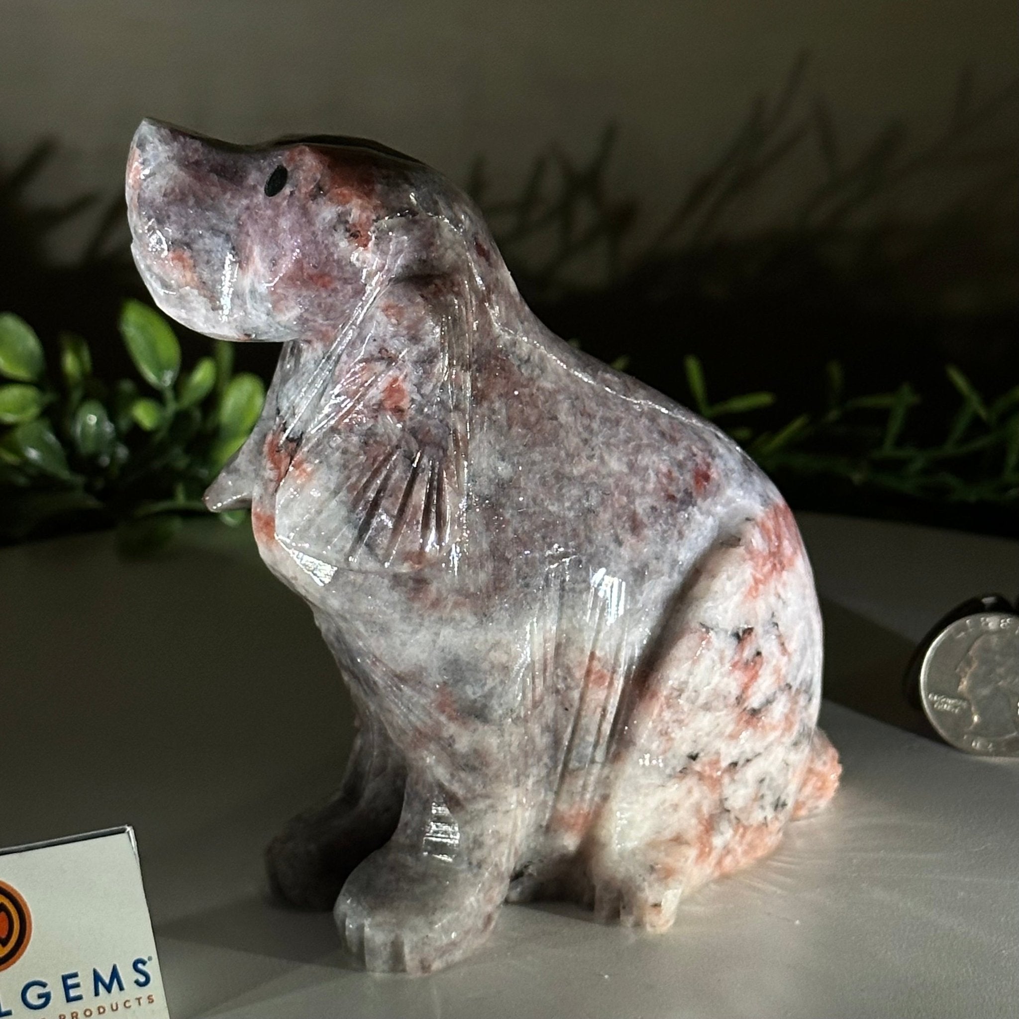 Handcrafted Pink Magnesite Dog Carving, 1.6 lbs and 4.5" Tall #3903PM - 001 - Brazil GemsBrazil GemsHandcrafted Pink Magnesite Dog Carving, 1.6 lbs and 4.5" Tall #3903PM - 0013903PM - 001
