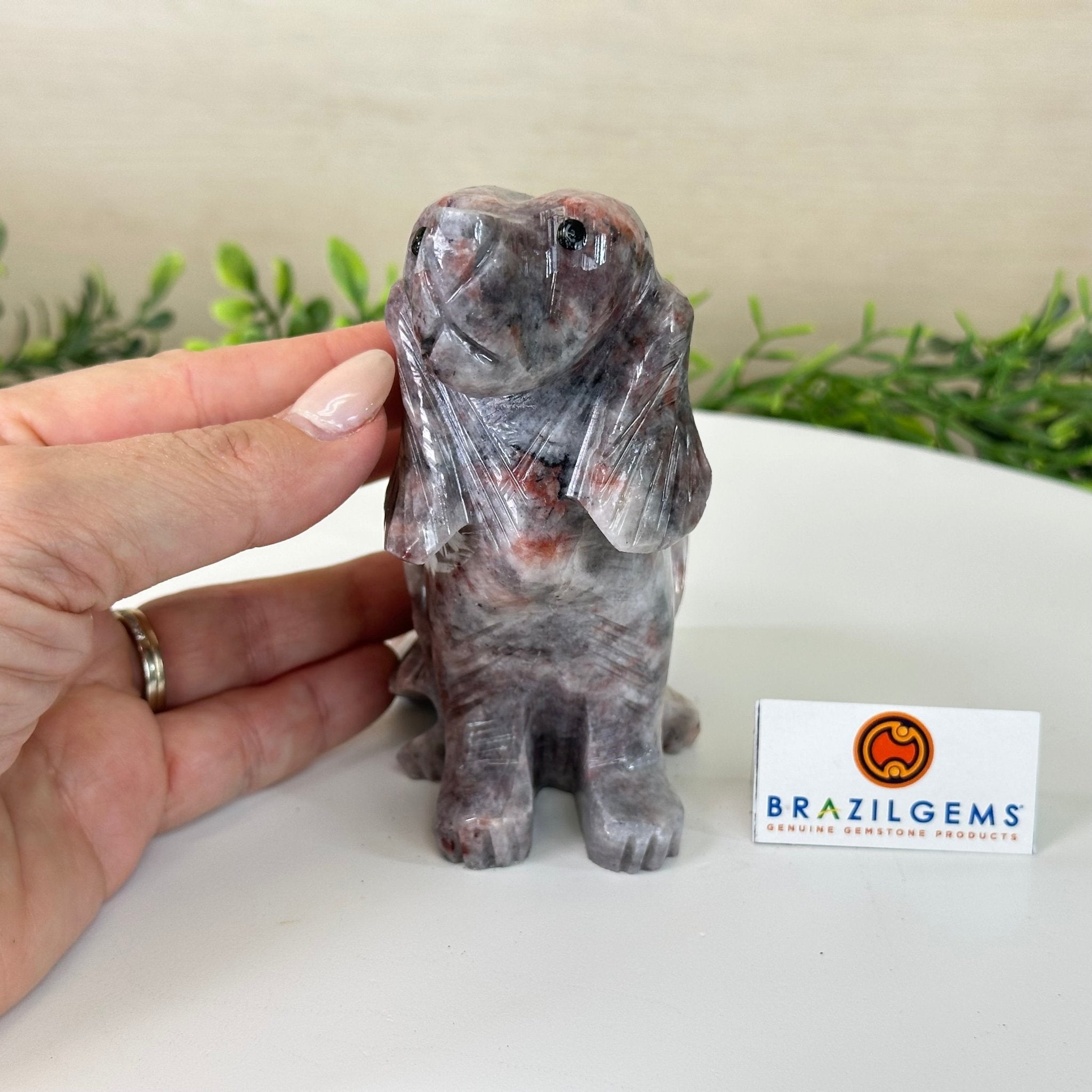 Handcrafted Pink Magnesite Dog Carving, 1.6 lbs and 4.5" Tall #3903PM - 001 - Brazil GemsBrazil GemsHandcrafted Pink Magnesite Dog Carving, 1.6 lbs and 4.5" Tall #3903PM - 0013903PM - 001
