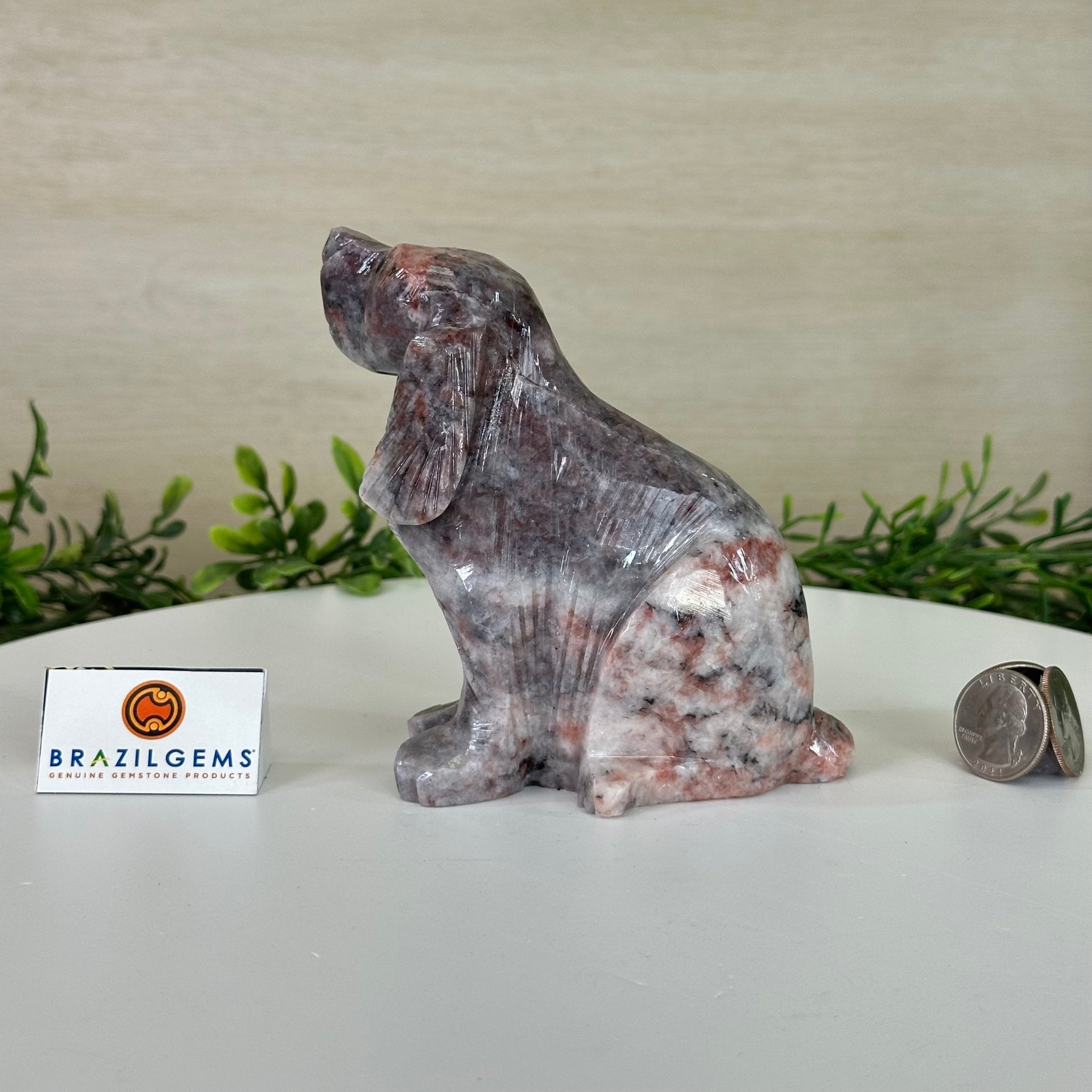 Handcrafted Pink Magnesite Dog Carving, 1.6 lbs and 4.5" Tall #3903PM - 001 - Brazil GemsBrazil GemsHandcrafted Pink Magnesite Dog Carving, 1.6 lbs and 4.5" Tall #3903PM - 0013903PM - 001