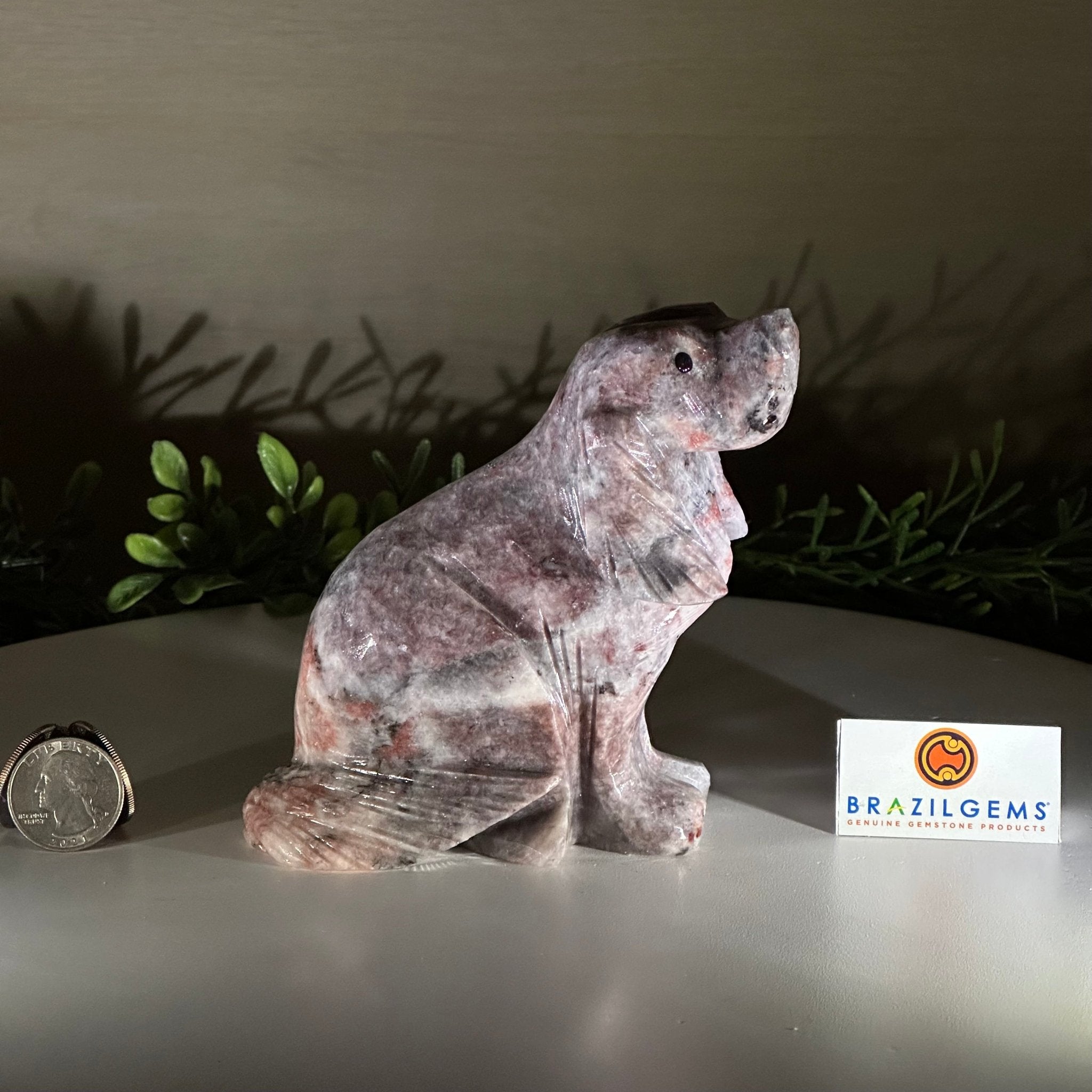 Handcrafted Pink Magnesite Dog Carving, 1.6 lbs and 4.5" Tall #3903PM - 001 - Brazil GemsBrazil GemsHandcrafted Pink Magnesite Dog Carving, 1.6 lbs and 4.5" Tall #3903PM - 0013903PM - 001