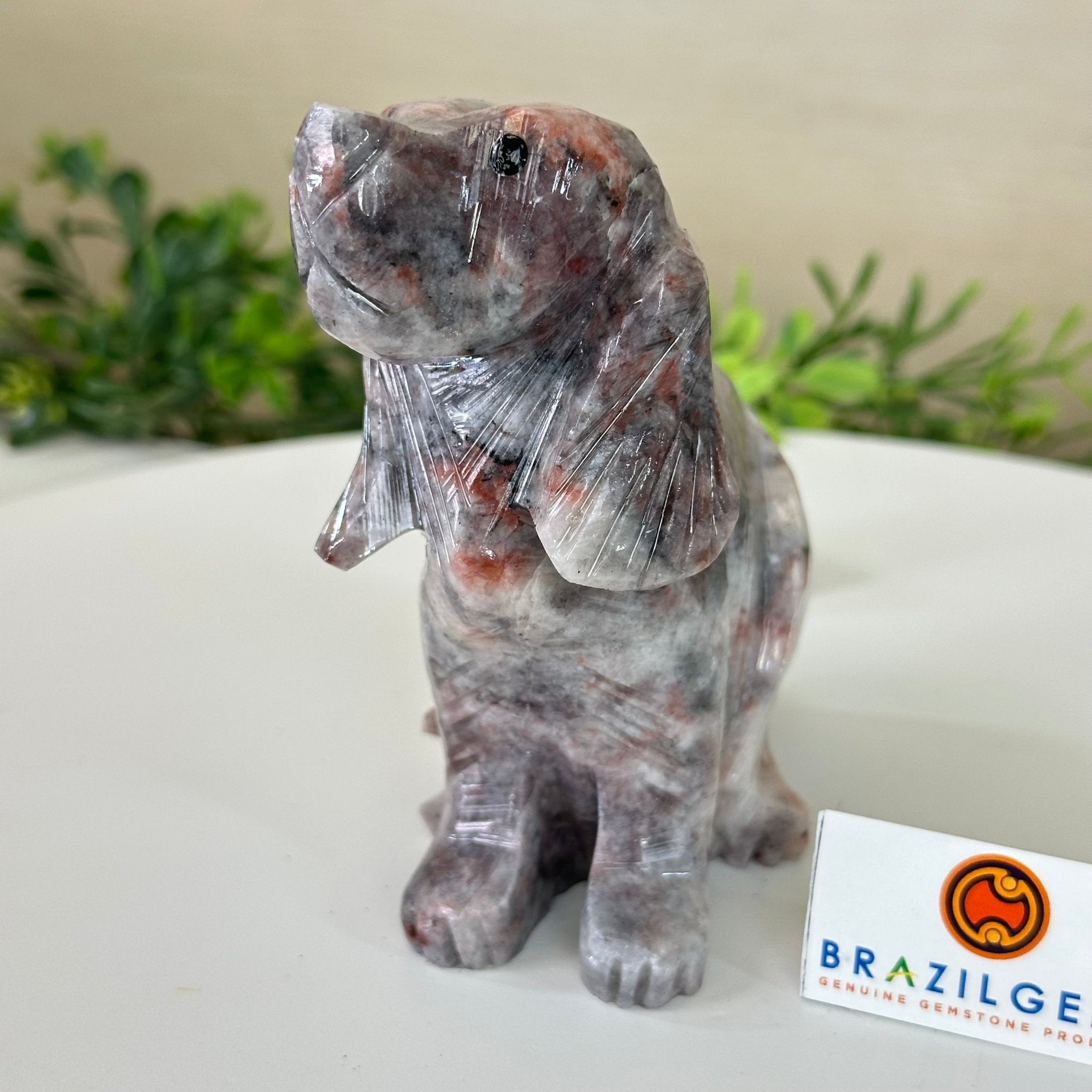 Handcrafted Pink Magnesite Dog Carving, 1.6 lbs and 4.5" Tall #3903PM - 001 - Brazil GemsBrazil GemsHandcrafted Pink Magnesite Dog Carving, 1.6 lbs and 4.5" Tall #3903PM - 0013903PM - 001