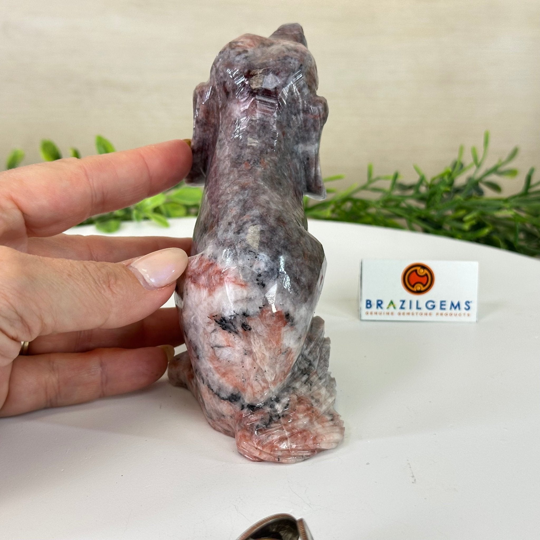 Handcrafted Pink Magnesite Dog Carving, 1.6 lbs and 4.5" Tall #3903PM - 001 - Brazil GemsBrazil GemsHandcrafted Pink Magnesite Dog Carving, 1.6 lbs and 4.5" Tall #3903PM - 0013903PM - 001