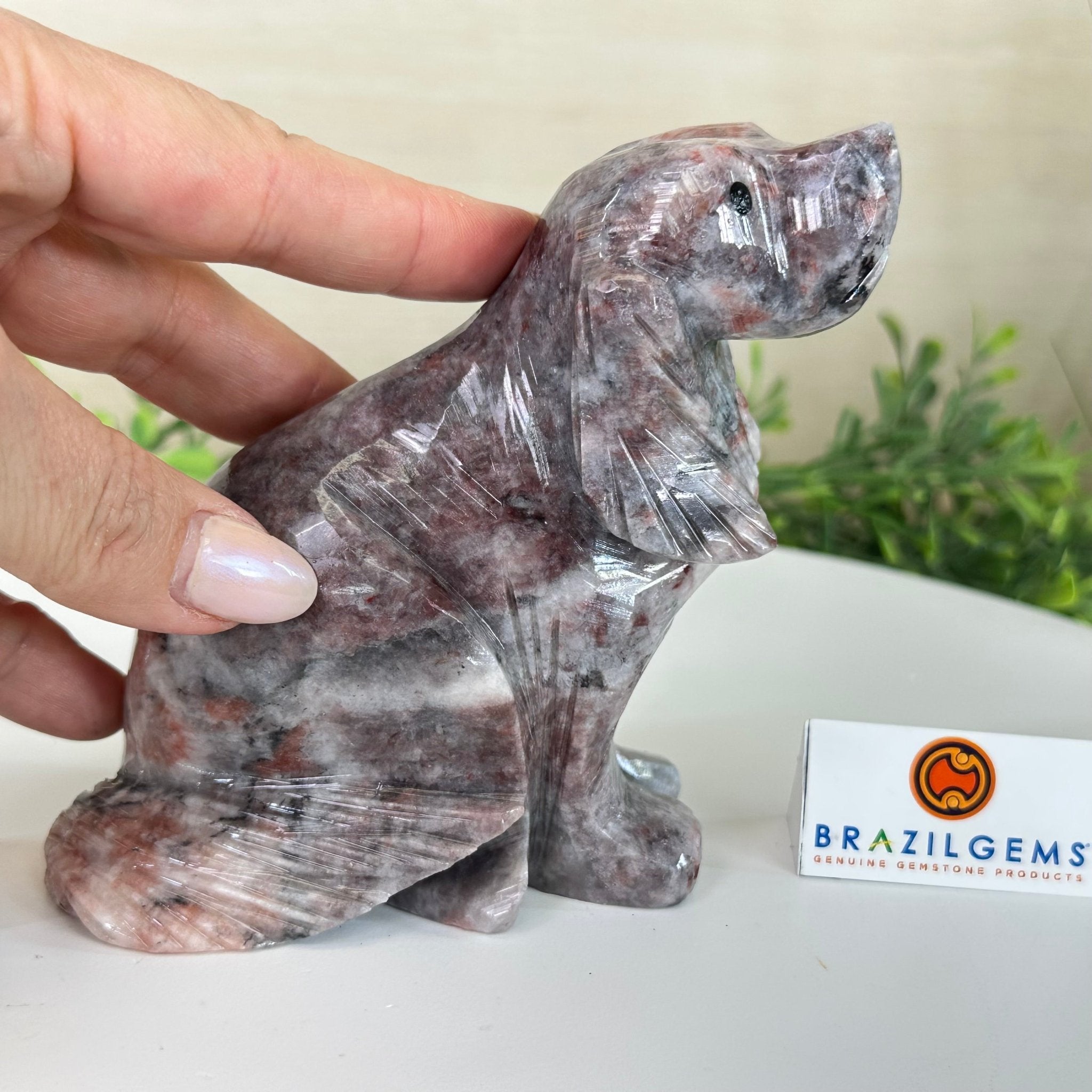 Handcrafted Pink Magnesite Dog Carving, 1.6 lbs and 4.5" Tall #3903PM - 001 - Brazil GemsBrazil GemsHandcrafted Pink Magnesite Dog Carving, 1.6 lbs and 4.5" Tall #3903PM - 0013903PM - 001