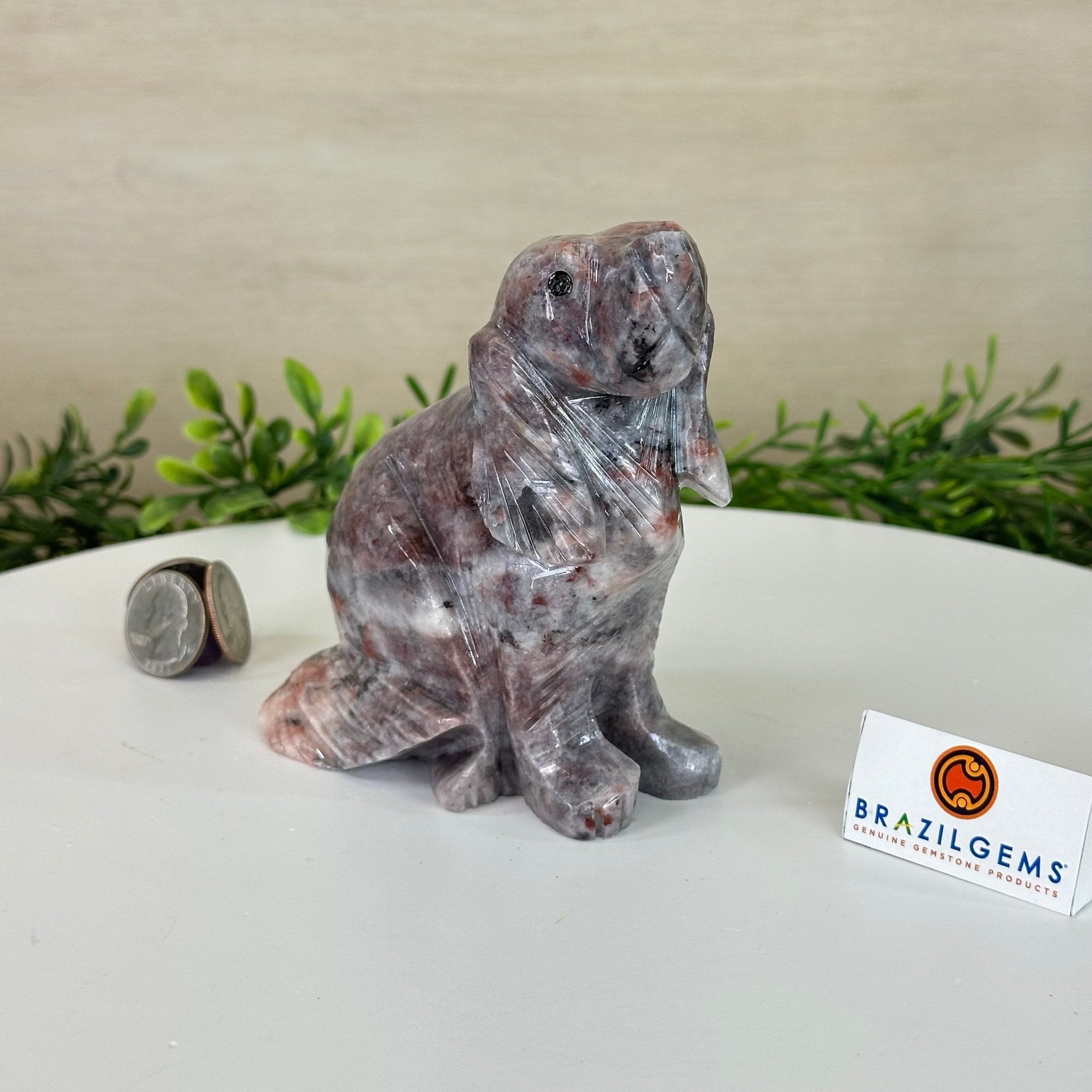 Handcrafted Pink Magnesite Dog Carving, 1.6 lbs and 4.5" Tall #3903PM - 001 - Brazil GemsBrazil GemsHandcrafted Pink Magnesite Dog Carving, 1.6 lbs and 4.5" Tall #3903PM - 0013903PM - 001
