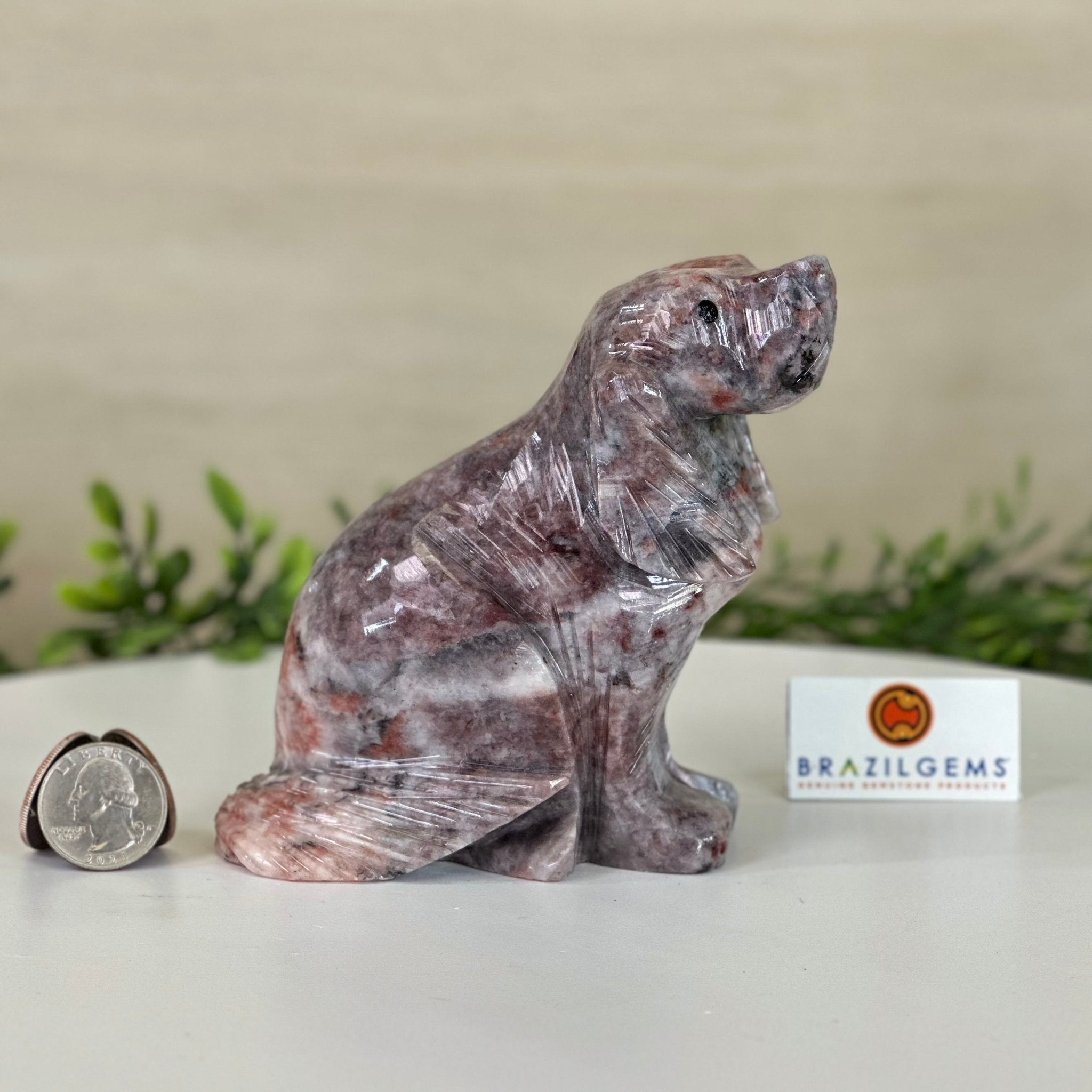 Handcrafted Pink Magnesite Dog Carving, 1.6 lbs and 4.5" Tall #3903PM - 001 - Brazil GemsBrazil GemsHandcrafted Pink Magnesite Dog Carving, 1.6 lbs and 4.5" Tall #3903PM - 0013903PM - 001