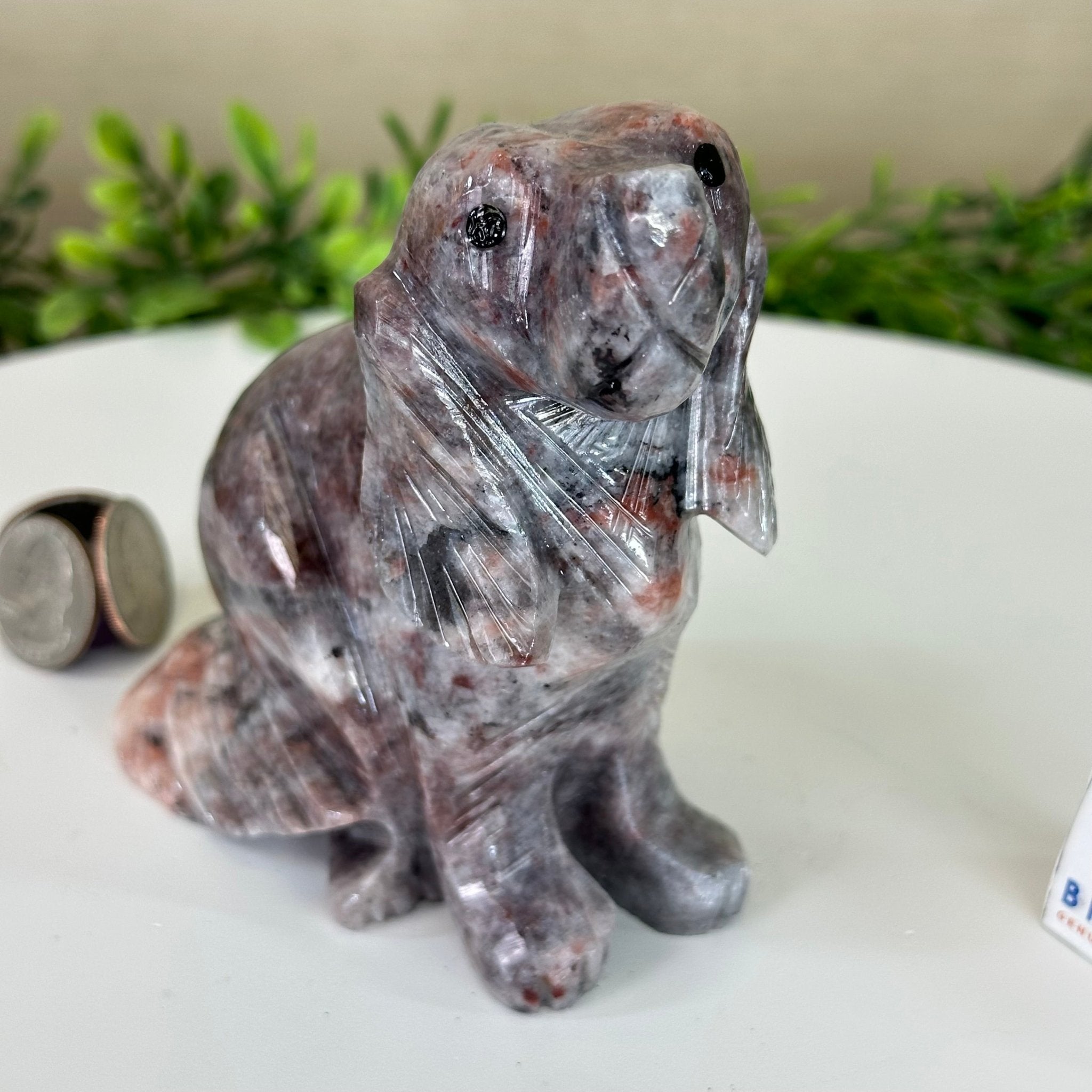 Handcrafted Pink Magnesite Dog Carving, 1.6 lbs and 4.5" Tall #3903PM - 001 - Brazil GemsBrazil GemsHandcrafted Pink Magnesite Dog Carving, 1.6 lbs and 4.5" Tall #3903PM - 0013903PM - 001