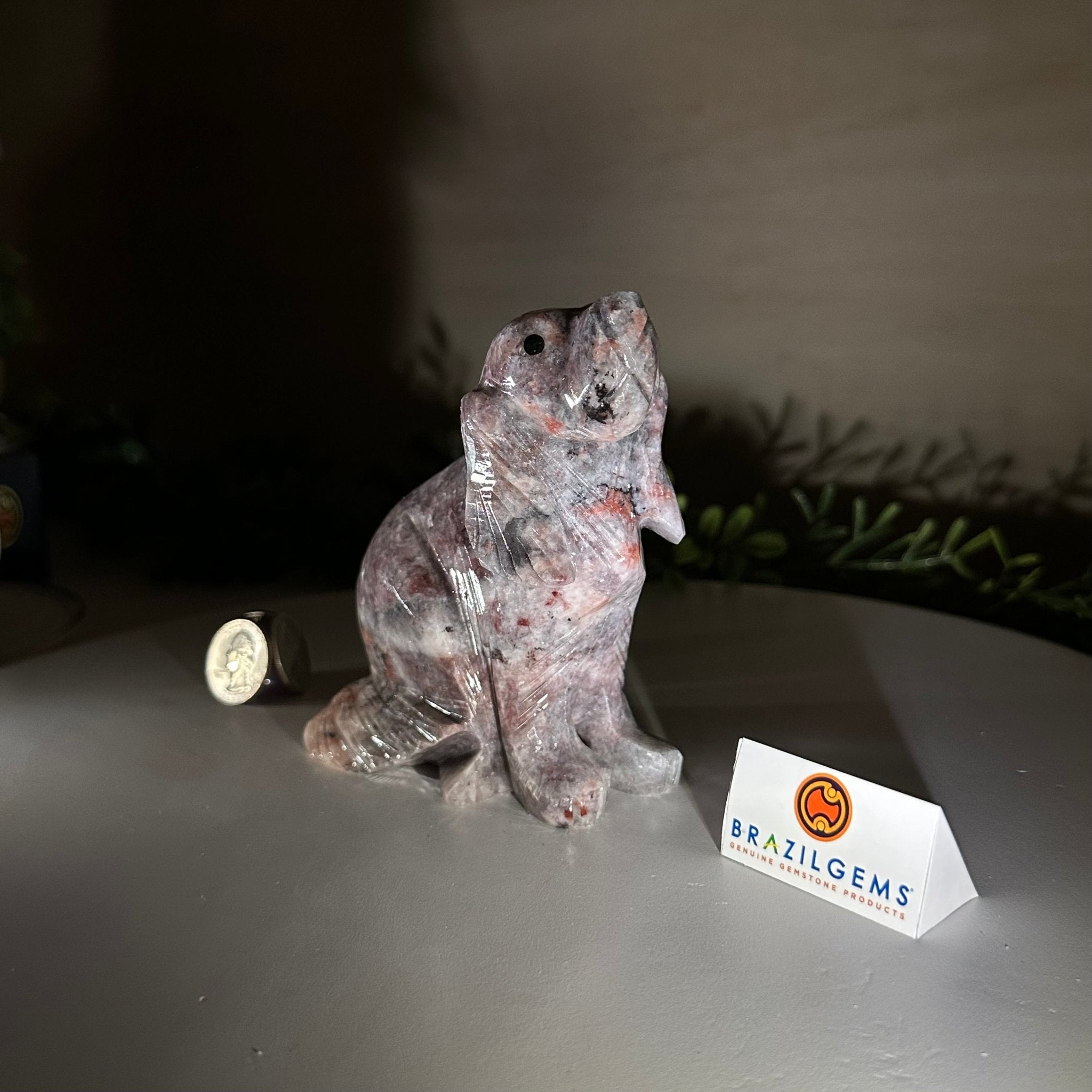 Handcrafted Pink Magnesite Dog Carving, 1.6 lbs and 4.5" Tall #3903PM - 001 - Brazil GemsBrazil GemsHandcrafted Pink Magnesite Dog Carving, 1.6 lbs and 4.5" Tall #3903PM - 0013903PM - 001