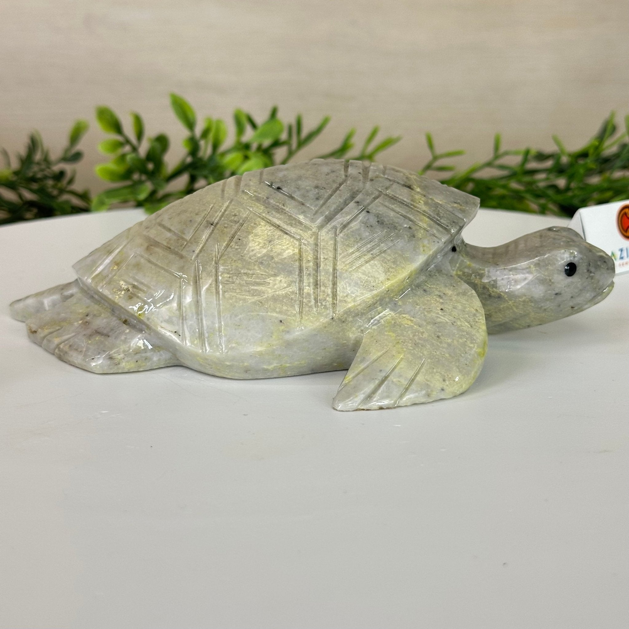 Handcrafted Serpentine Turtle Carving, 2 lbs and 2.1" Tall #3901SE - 001 - Brazil GemsBrazil GemsHandcrafted Serpentine Turtle Carving, 2 lbs and 2.1" Tall #3901SE - 0013901SE - 001