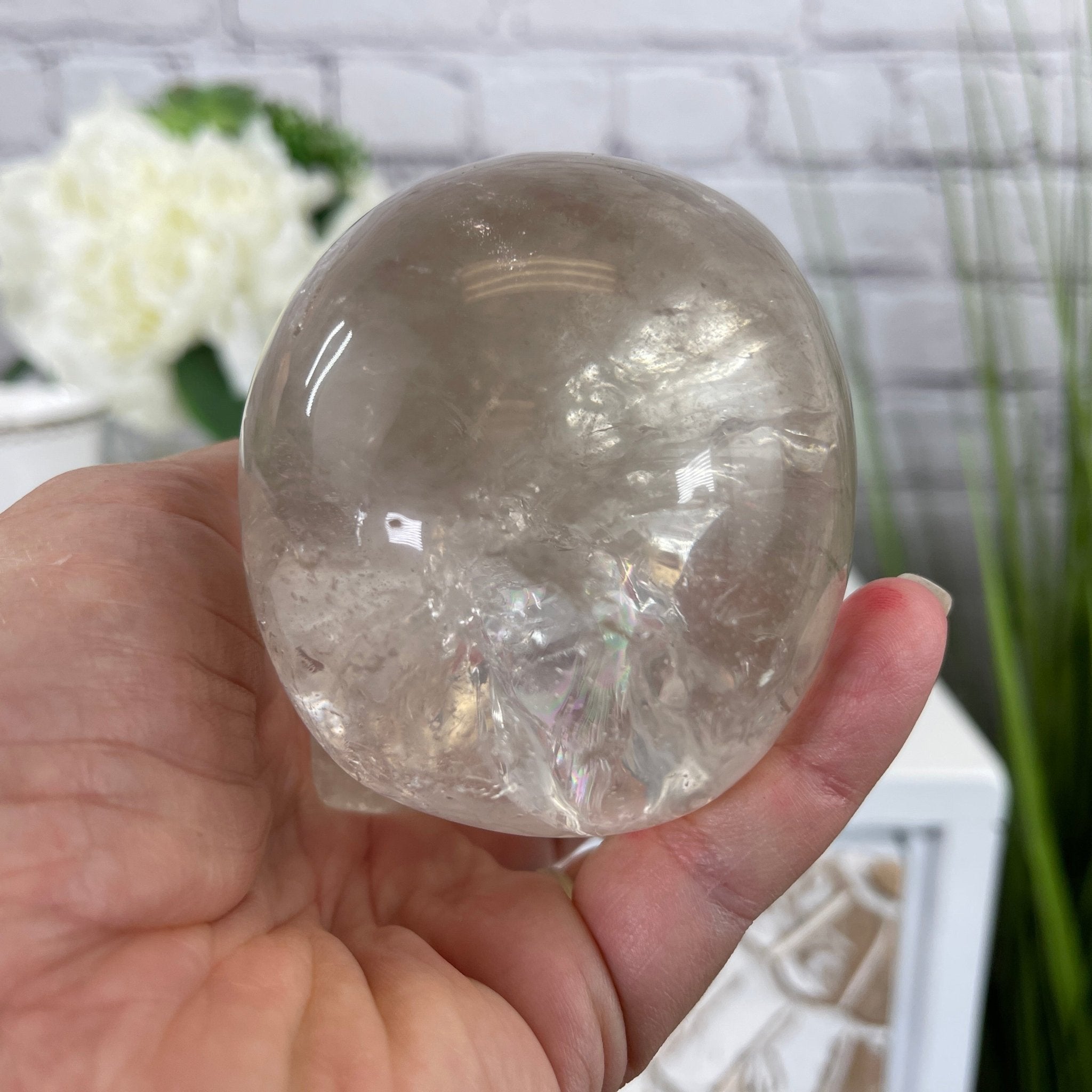 Handmade Clear Quartz Crystal Skull 3.25" tall Model #3477-0005 by Brazil Gems - Brazil GemsBrazil GemsHandmade Clear Quartz Crystal Skull 3.25" tall Model #3477-0005 by Brazil GemsSkulls3477-0005