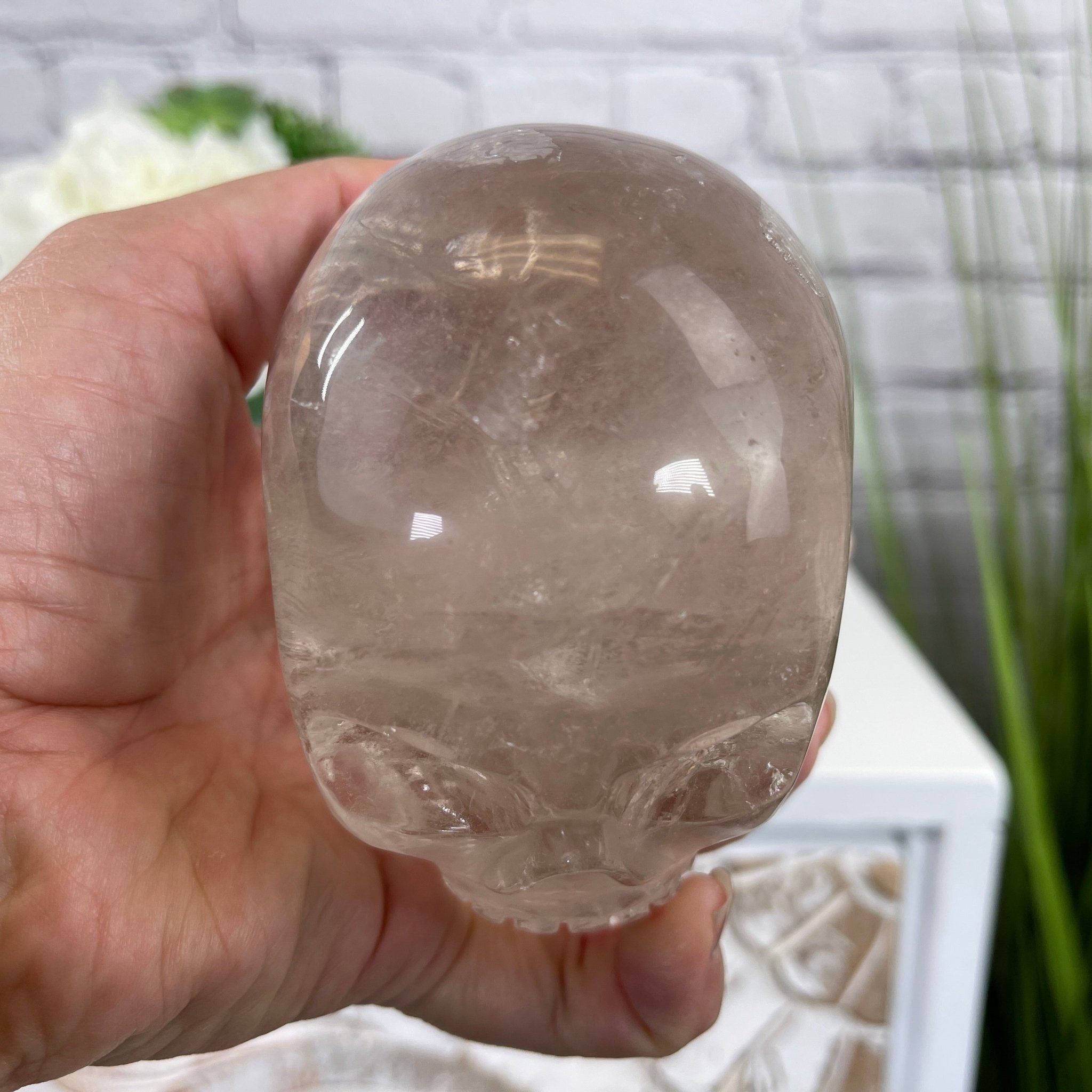 Handmade Clear Quartz Crystal Skull 3.25" tall Model #3477-0005 by Brazil Gems - Brazil GemsBrazil GemsHandmade Clear Quartz Crystal Skull 3.25" tall Model #3477-0005 by Brazil GemsSkulls3477-0005
