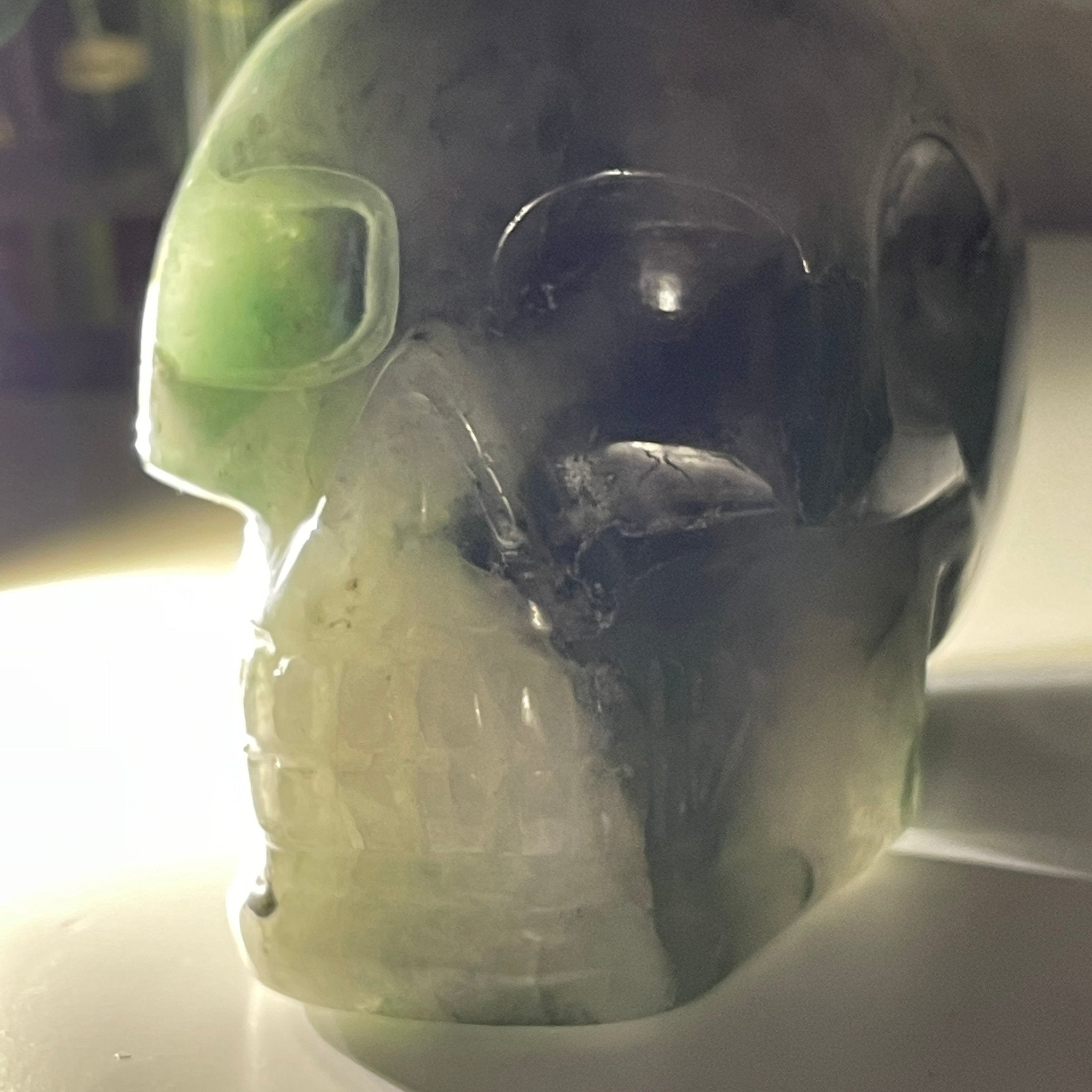 Handmade Green Quartz Crystal Skull 3.4" tall Model #3477-0008 by Brazil Gems - Brazil GemsBrazil GemsHandmade Green Quartz Crystal Skull 3.4" tall Model #3477-0008 by Brazil GemsSkulls3477-0008