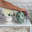 Handmade Green Quartz Crystal Skull 5.5" tall Model #3477-0009 by Brazil Gems - Brazil GemsBrazil GemsHandmade Green Quartz Crystal Skull 5.5" tall Model #3477-0009 by Brazil GemsSkulls3477-0009