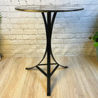 Handmade Natural Agate Round Side Table, metal base, 22" diameter, 26" tall Model #1002-0005 - Brazil GemsBrazil GemsHandmade Natural Agate Round Side Table, metal base, 22" diameter, 26" tall Model #1002-0005Tables: Side1002-0005