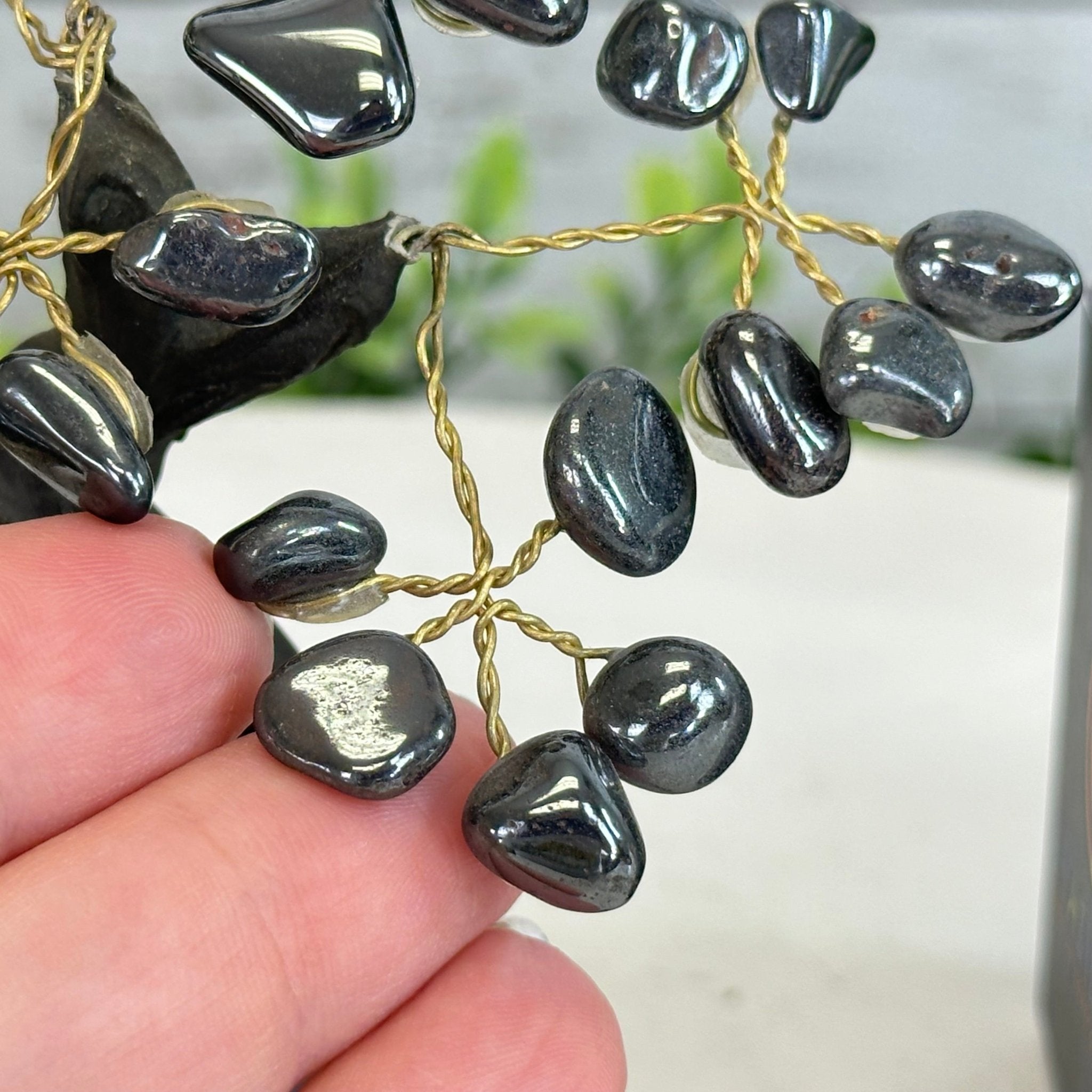 Hematite 5" Tall Handmade Gemstone Tree on a Crystal base, 35 Gems #5401HEMA - Brazil GemsBrazil GemsHematite 5" Tall Handmade Gemstone Tree on a Crystal base, 35 Gems #5401HEMAGemstone Trees5401HEMA