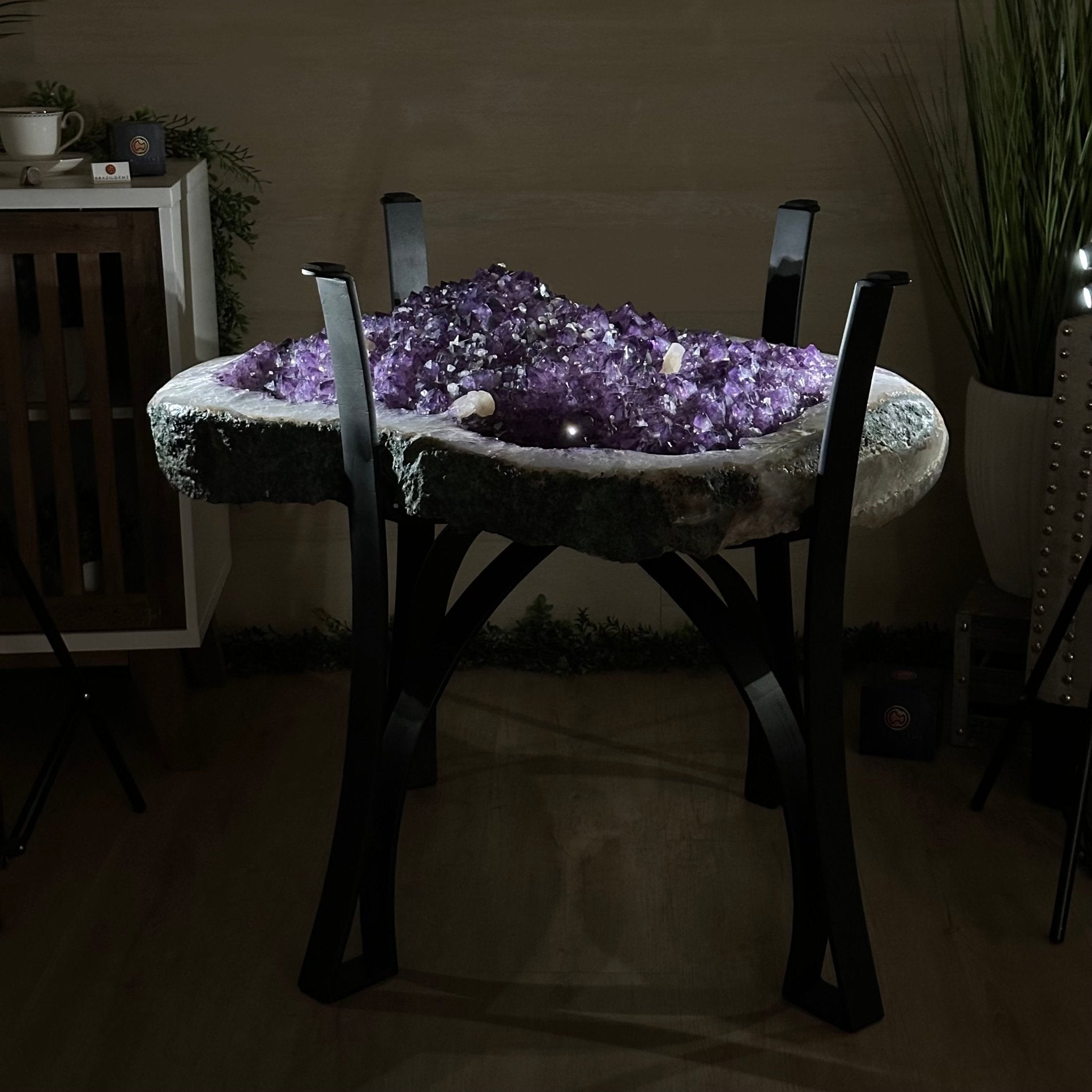 Large Amethyst Dining/Conference Table Super Quality, 372.6 lbs & 30.5" Tall 1388 - 0003 - Brazil GemsBrazil GemsLarge Amethyst Dining/Conference Table Super Quality, 372.6 lbs & 30.5" Tall 1388 - 0003Tables: Dining1388 - 0003