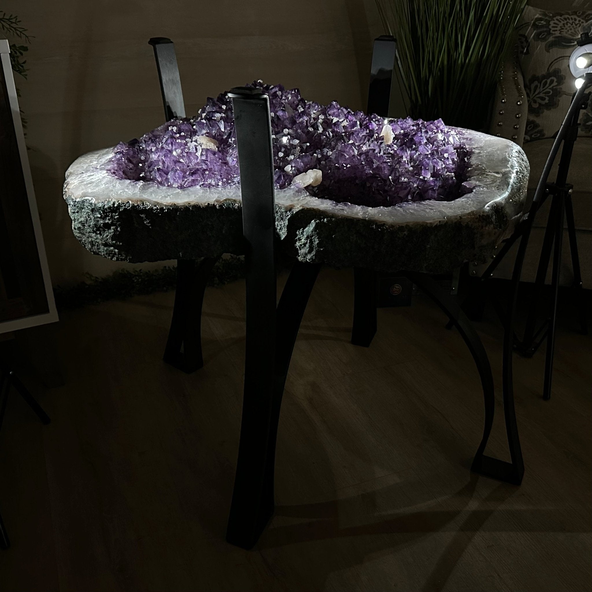 Large Amethyst Dining/Conference Table Super Quality, 372.6 lbs & 30.5" Tall 1388 - 0003 - Brazil GemsBrazil GemsLarge Amethyst Dining/Conference Table Super Quality, 372.6 lbs & 30.5" Tall 1388 - 0003Tables: Dining1388 - 0003