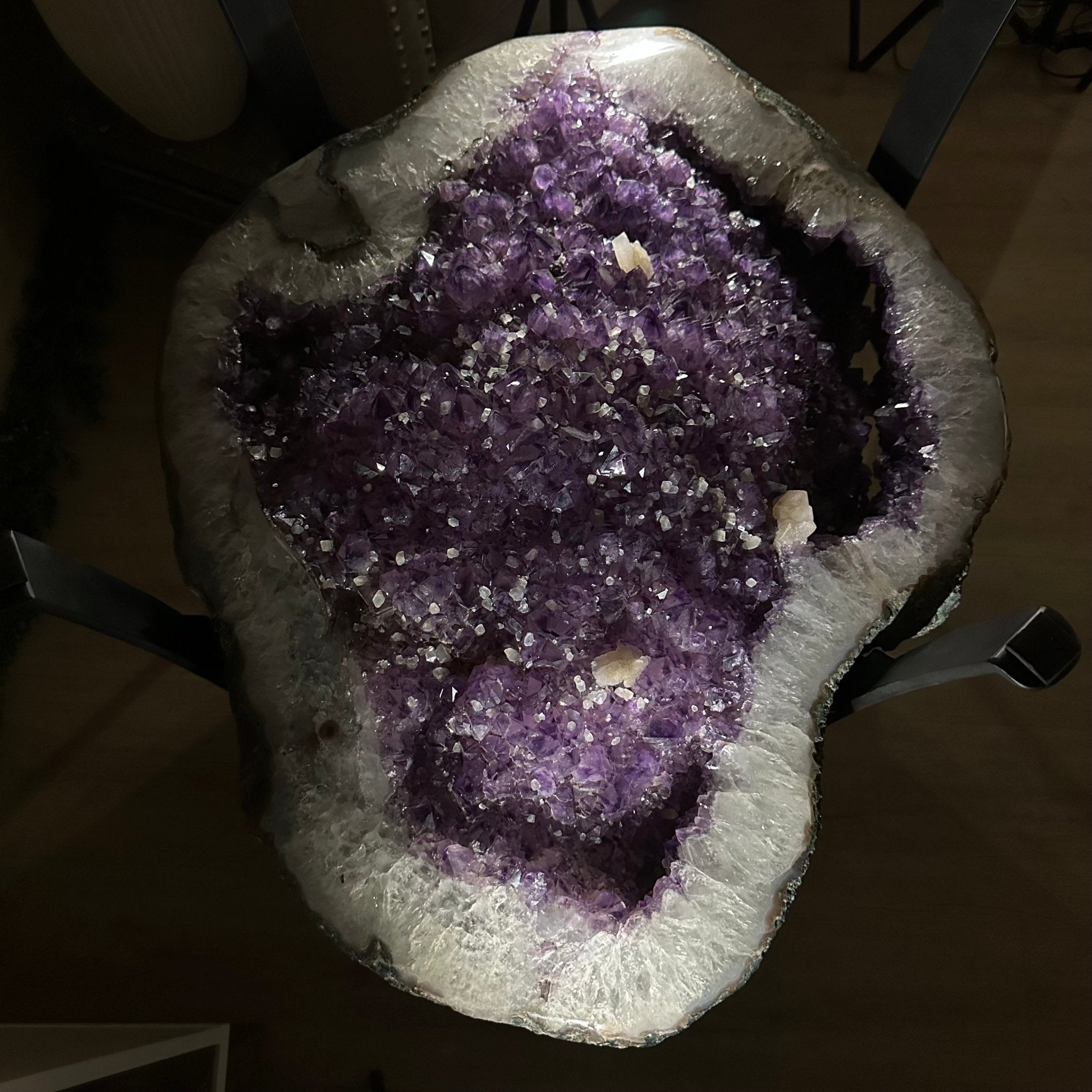 Large Amethyst Dining/Conference Table Super Quality, 372.6 lbs & 30.5" Tall 1388 - 0003 - Brazil GemsBrazil GemsLarge Amethyst Dining/Conference Table Super Quality, 372.6 lbs & 30.5" Tall 1388 - 0003Tables: Dining1388 - 0003