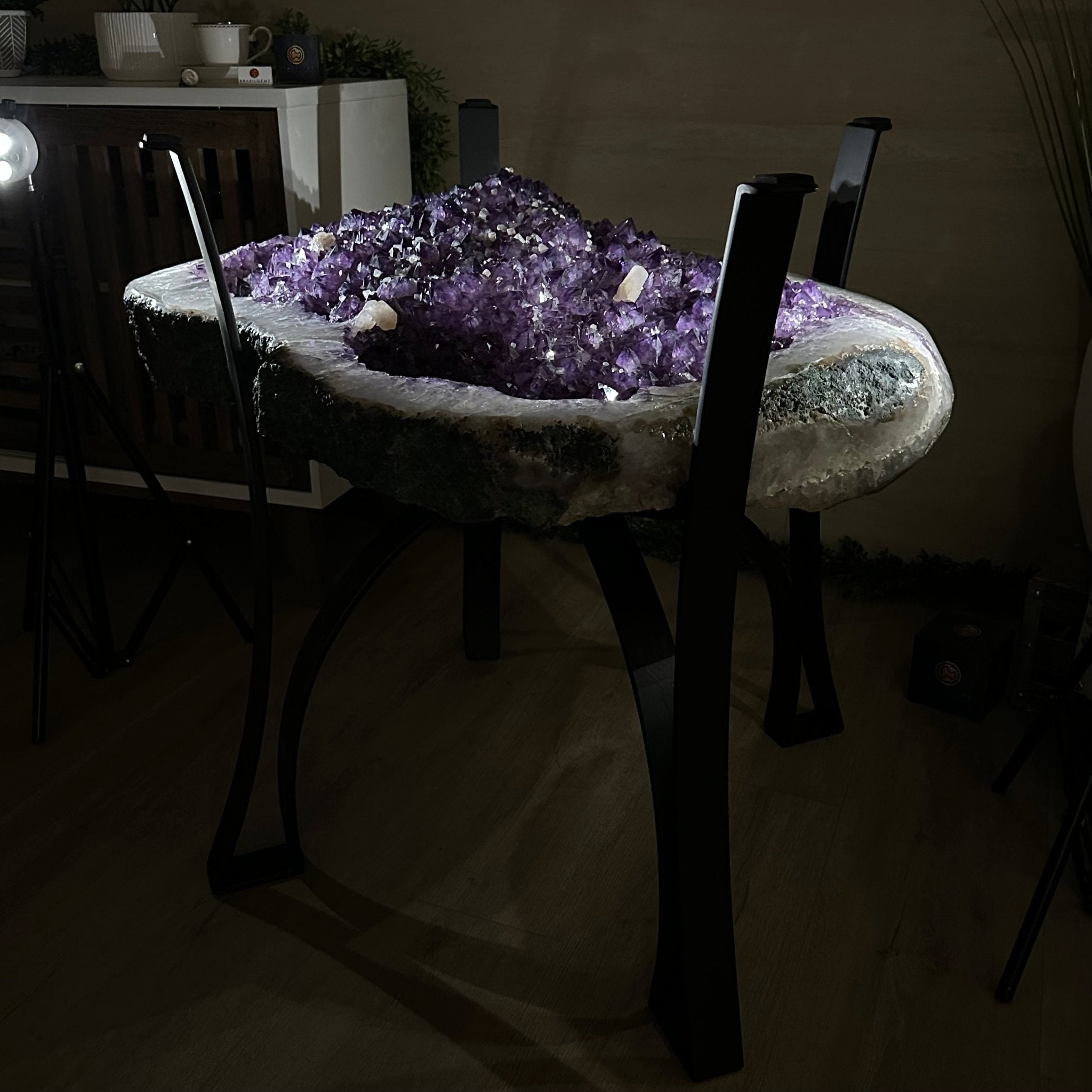 Large Amethyst Dining/Conference Table Super Quality, 372.6 lbs & 30.5" Tall 1388 - 0003 - Brazil GemsBrazil GemsLarge Amethyst Dining/Conference Table Super Quality, 372.6 lbs & 30.5" Tall 1388 - 0003Tables: Dining1388 - 0003