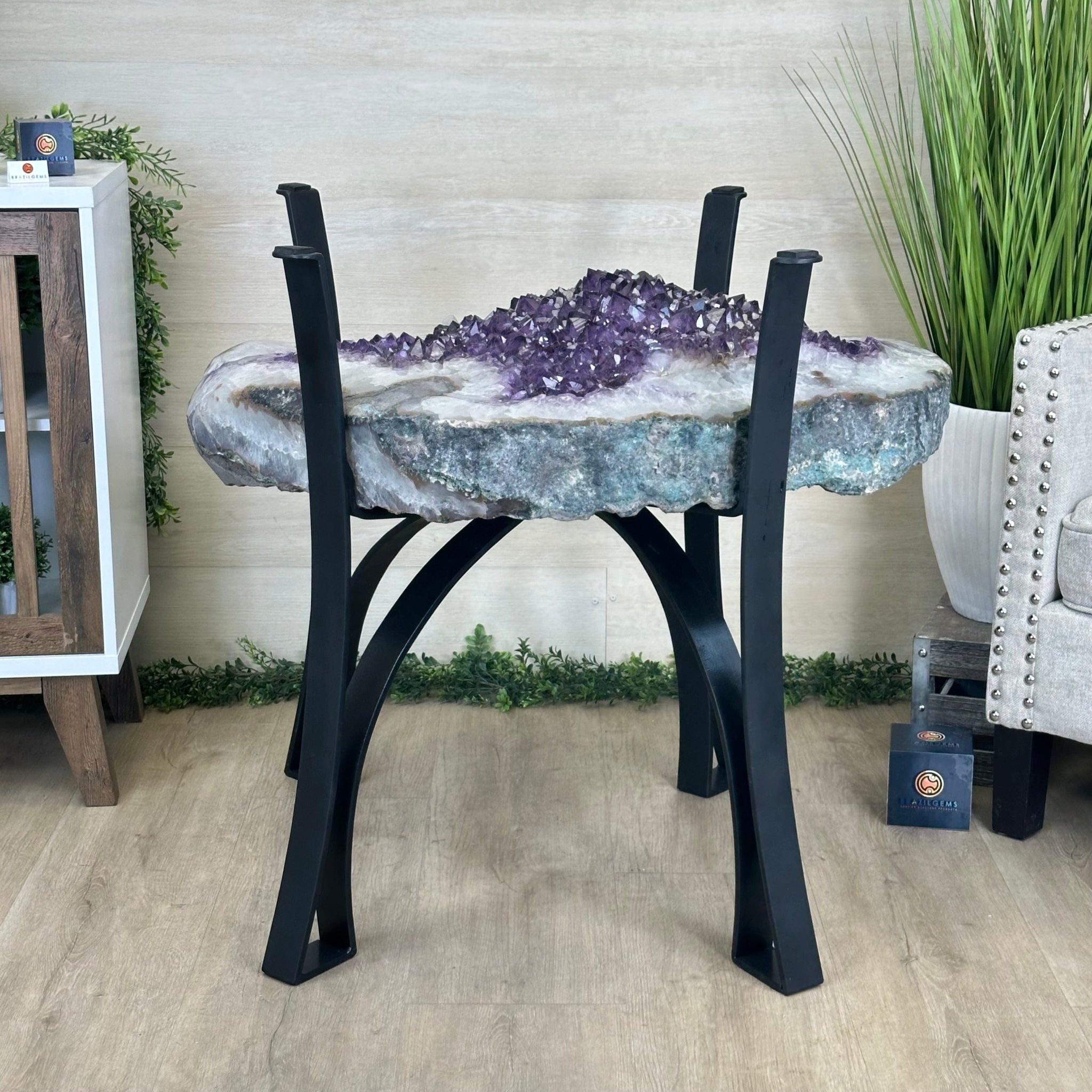 Large Amethyst Dining/Conference Table Super Quality, 372.6 lbs & 30.5" Tall 1388 - 0003 - Brazil GemsBrazil GemsLarge Amethyst Dining/Conference Table Super Quality, 372.6 lbs & 30.5" Tall 1388 - 0003Tables: Dining1388 - 0003
