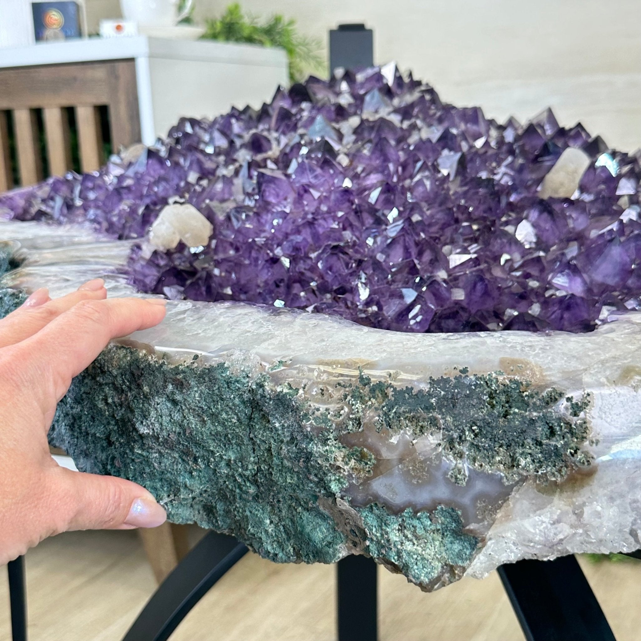 Large Amethyst Dining/Conference Table Super Quality, 372.6 lbs & 30.5" Tall 1388 - 0003 - Brazil GemsBrazil GemsLarge Amethyst Dining/Conference Table Super Quality, 372.6 lbs & 30.5" Tall 1388 - 0003Tables: Dining1388 - 0003
