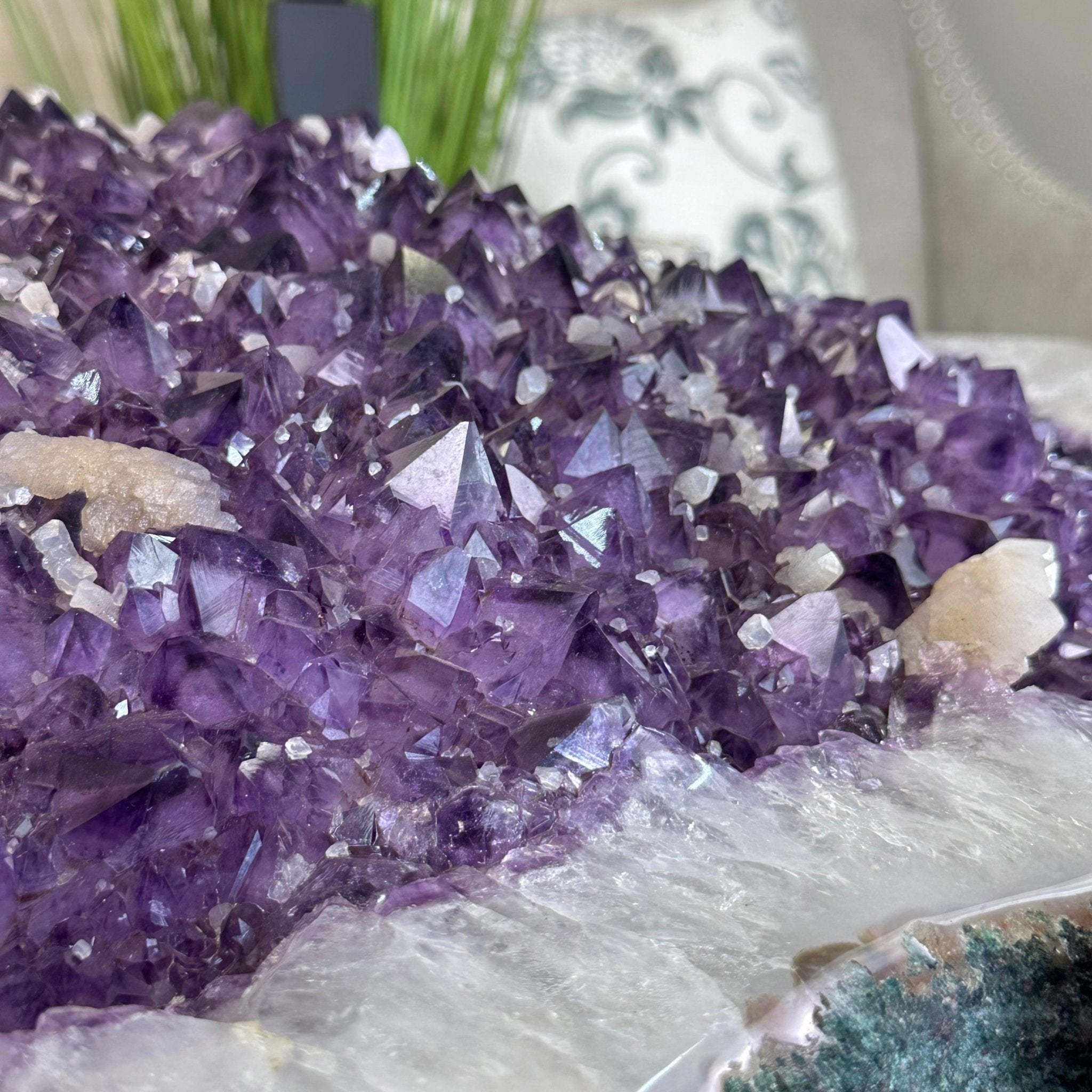 Large Amethyst Dining/Conference Table Super Quality, 372.6 lbs & 30.5" Tall 1388 - 0003 - Brazil GemsBrazil GemsLarge Amethyst Dining/Conference Table Super Quality, 372.6 lbs & 30.5" Tall 1388 - 0003Tables: Dining1388 - 0003