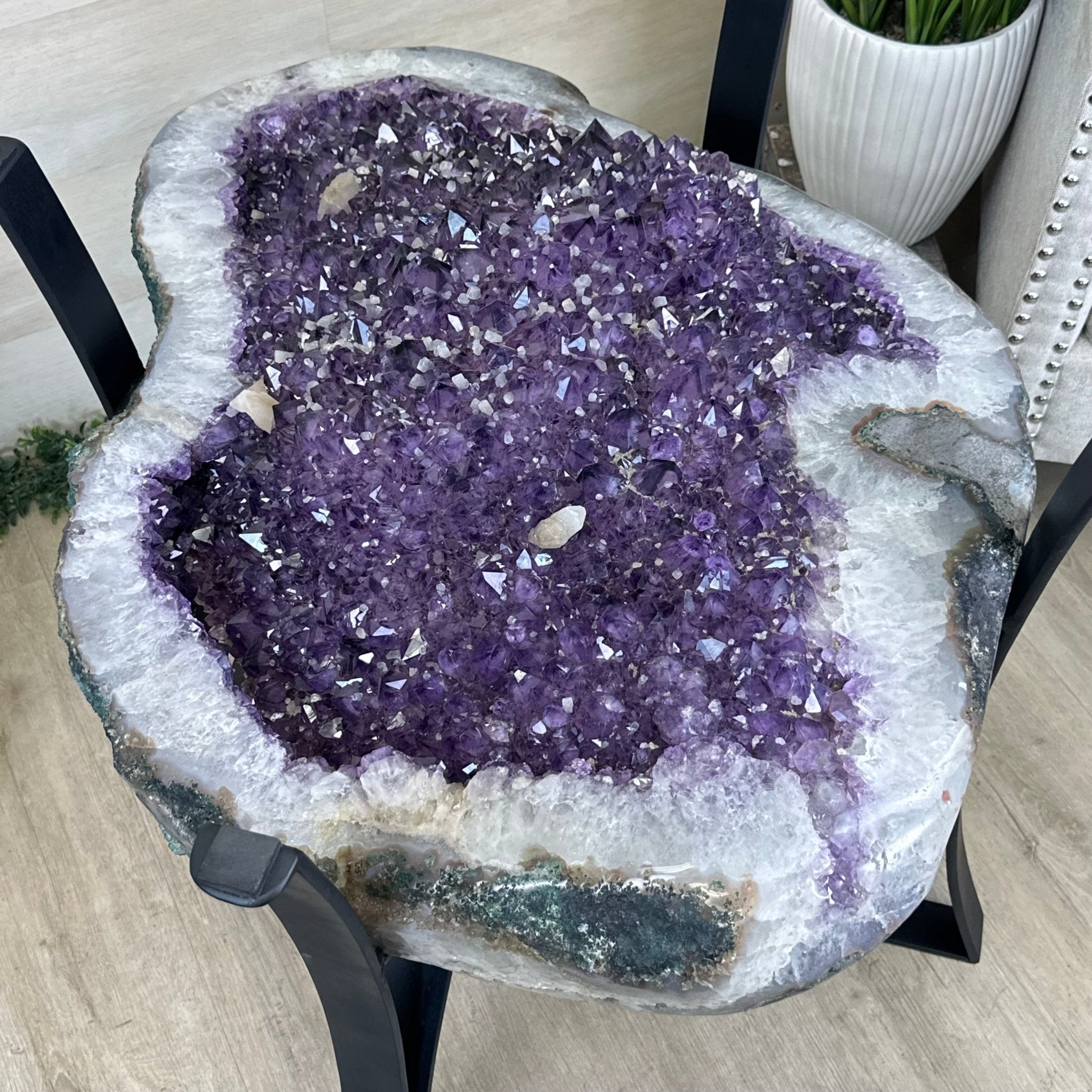 Large Amethyst Dining/Conference Table Super Quality, 372.6 lbs & 30.5" Tall 1388 - 0003 - Brazil GemsBrazil GemsLarge Amethyst Dining/Conference Table Super Quality, 372.6 lbs & 30.5" Tall 1388 - 0003Tables: Dining1388 - 0003