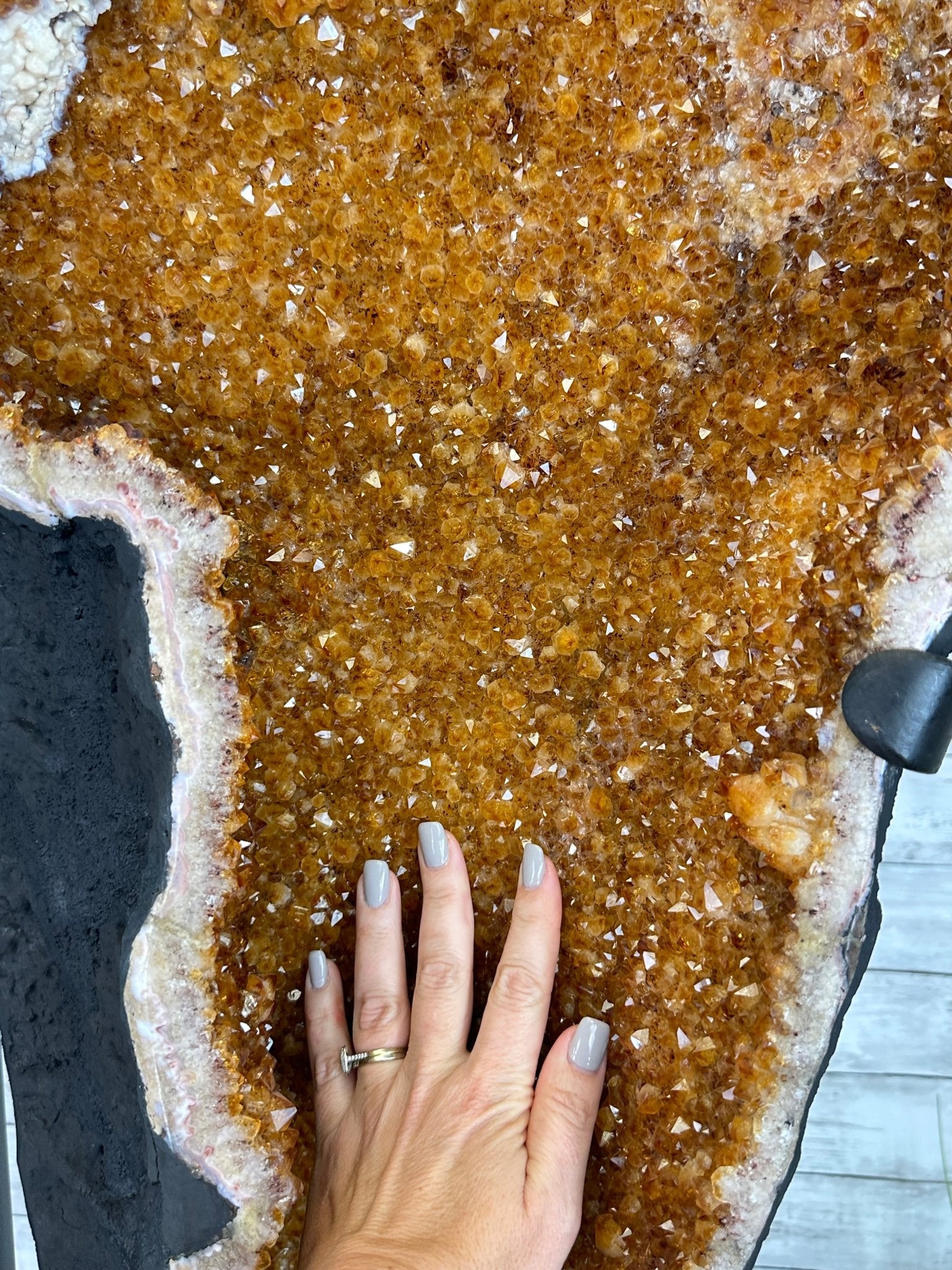 Large Citrine Butterfly Wings on a Metal Stand, 322 lbs & 72.75" Tall #5498-0005 - Brazil GemsBrazil GemsLarge Citrine Butterfly Wings on a Metal Stand, 322 lbs & 72.75" Tall #5498-0005Citrine Butterfly Wings5498-0005