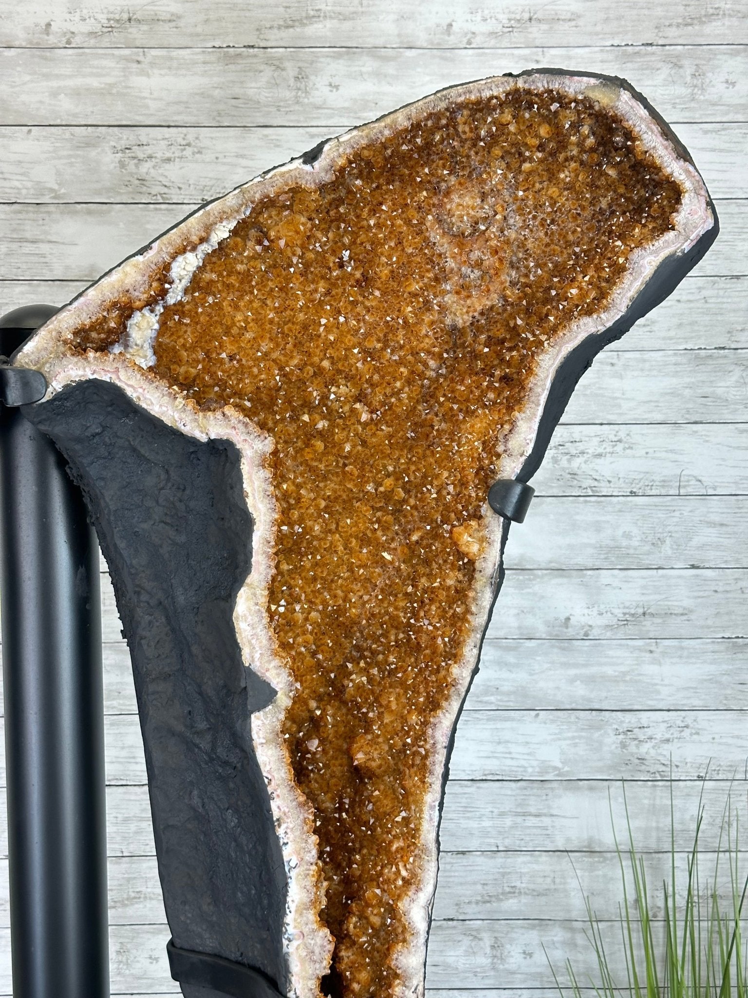 Large Citrine Butterfly Wings on a Metal Stand, 322 lbs & 72.75" Tall #5498-0005 - Brazil GemsBrazil GemsLarge Citrine Butterfly Wings on a Metal Stand, 322 lbs & 72.75" Tall #5498-0005Citrine Butterfly Wings5498-0005
