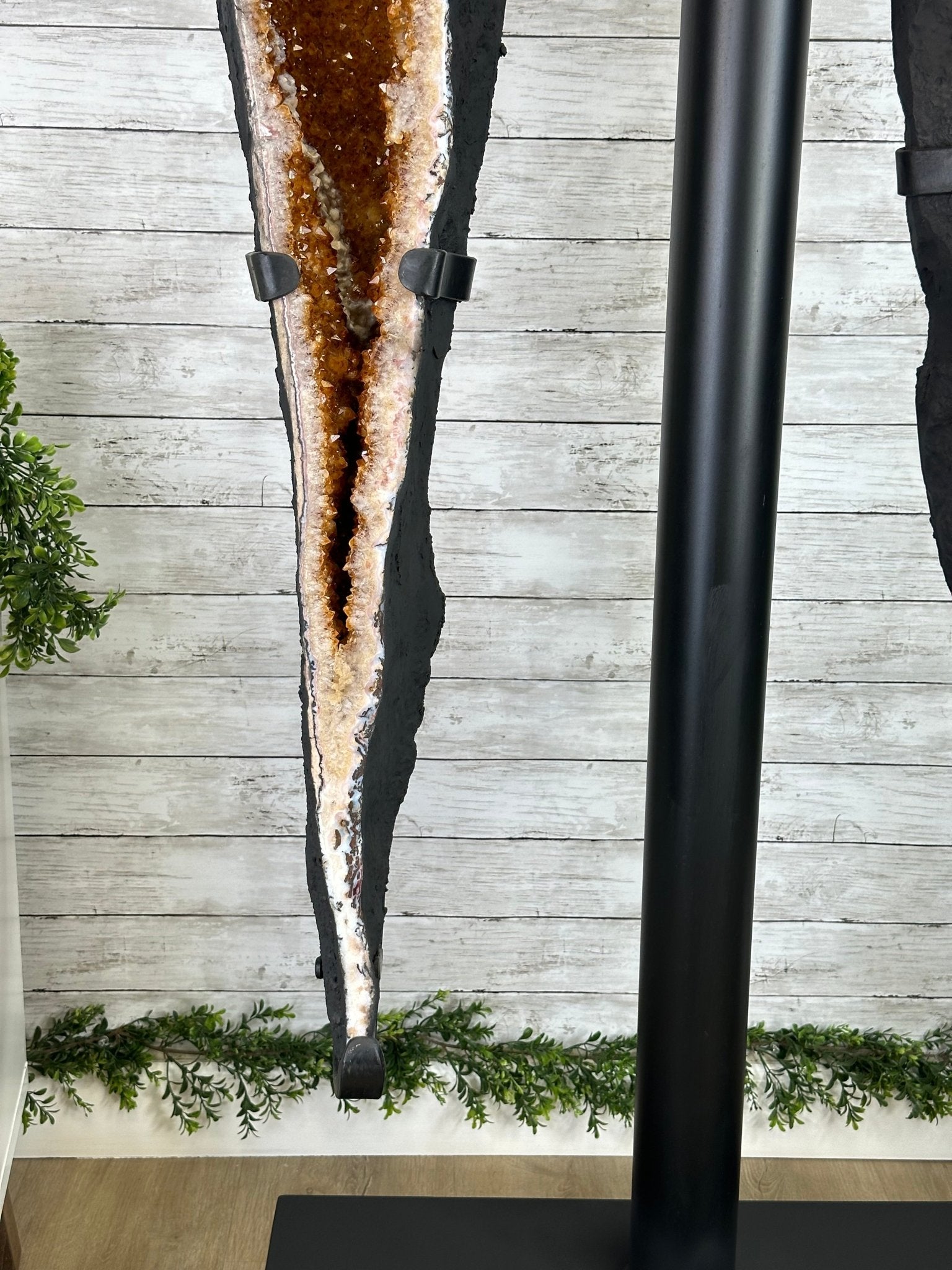 Large Citrine Butterfly Wings on a Metal Stand, 322 lbs & 72.75" Tall #5498-0005 - Brazil GemsBrazil GemsLarge Citrine Butterfly Wings on a Metal Stand, 322 lbs & 72.75" Tall #5498-0005Citrine Butterfly Wings5498-0005