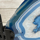 Large Dyed Blue Brazilian Agate "Butterfly Wings", Metal Stand, 12" Tall, Model #5050BL-0045 by Brazil Gems - Brazil GemsBrazil GemsLarge Dyed Blue Brazilian Agate "Butterfly Wings", Metal Stand, 12" Tall, Model #5050BL-0045 by Brazil GemsAgate Butterfly Wings5050BL-0045